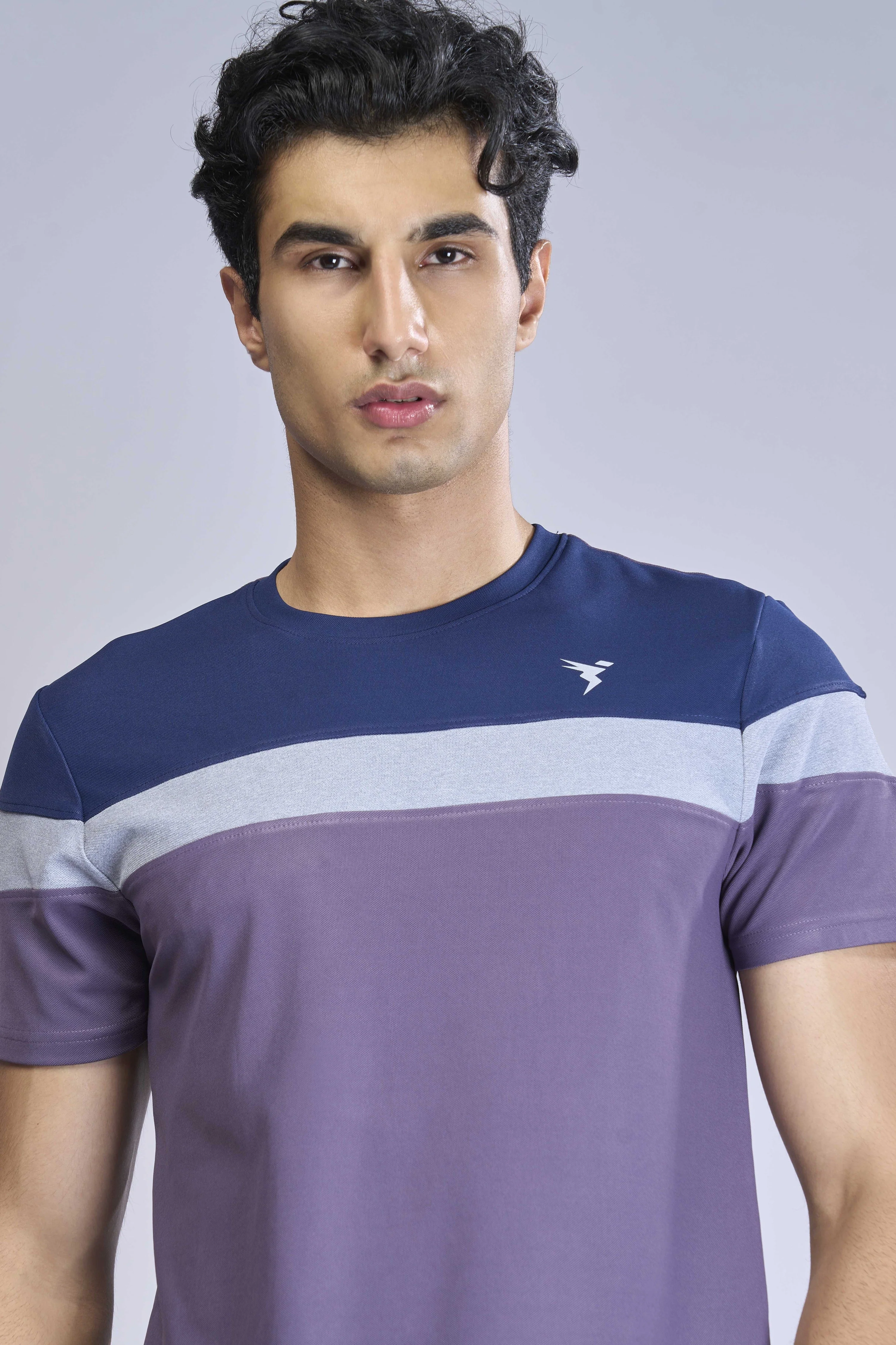 Men Colorblock Slim Fit Crew Neck T-shirt with MATPIQ - Image 6
