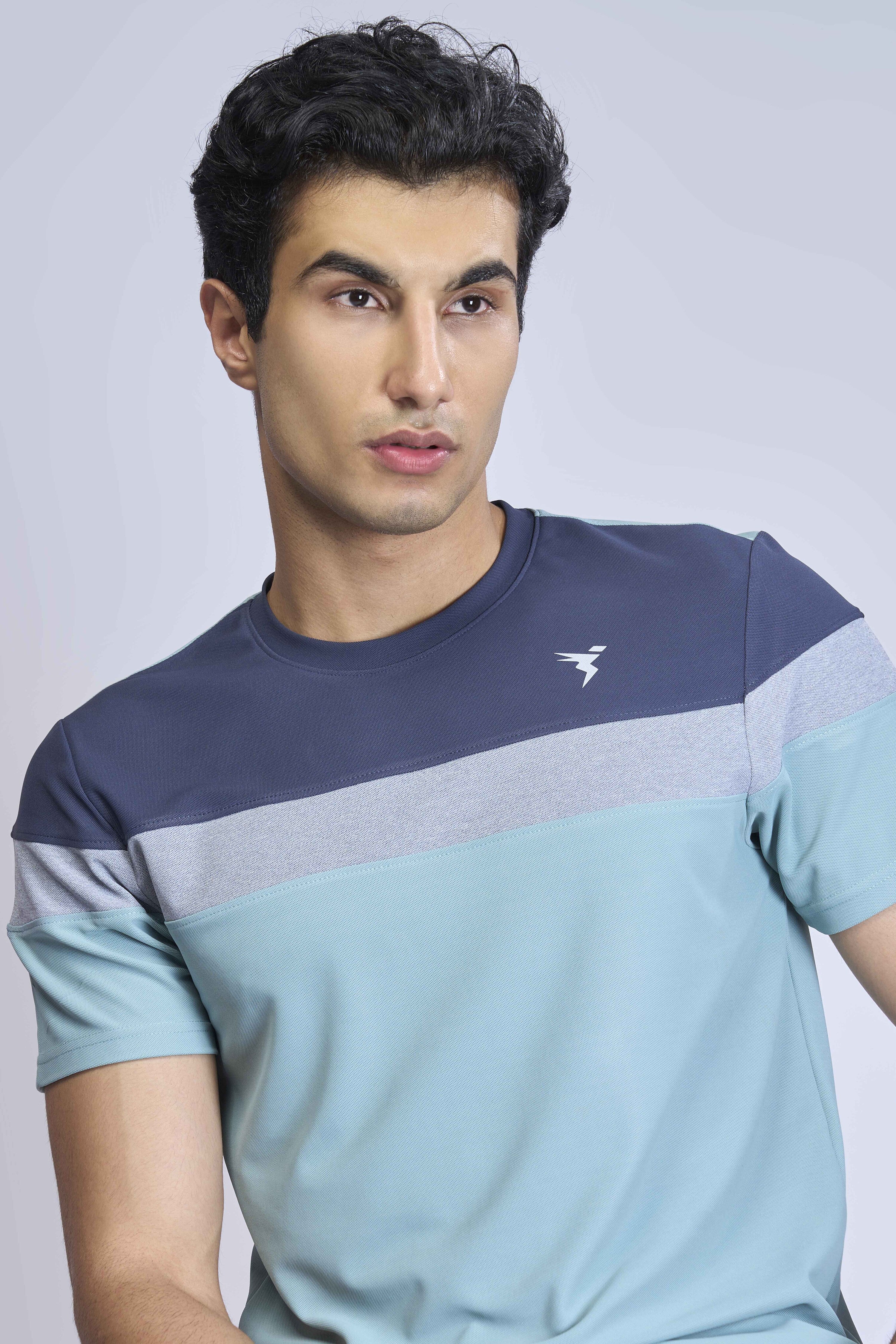 Men Colorblock Slim Fit Crew Neck T-shirt with MATPIQ - Image 5