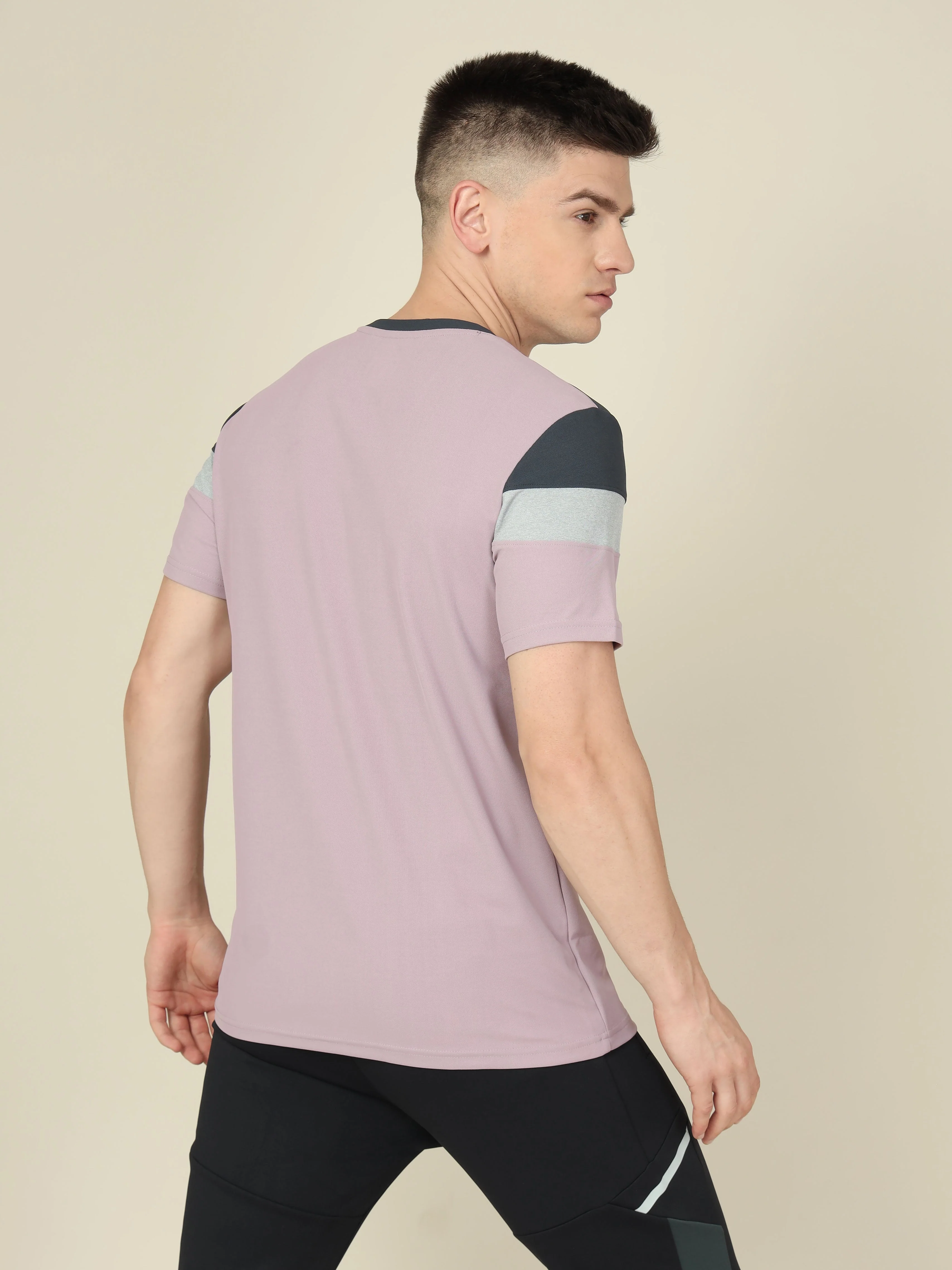 Men Colorblock Slim Fit Crew Neck T-shirt with MATPIQ - Image 2