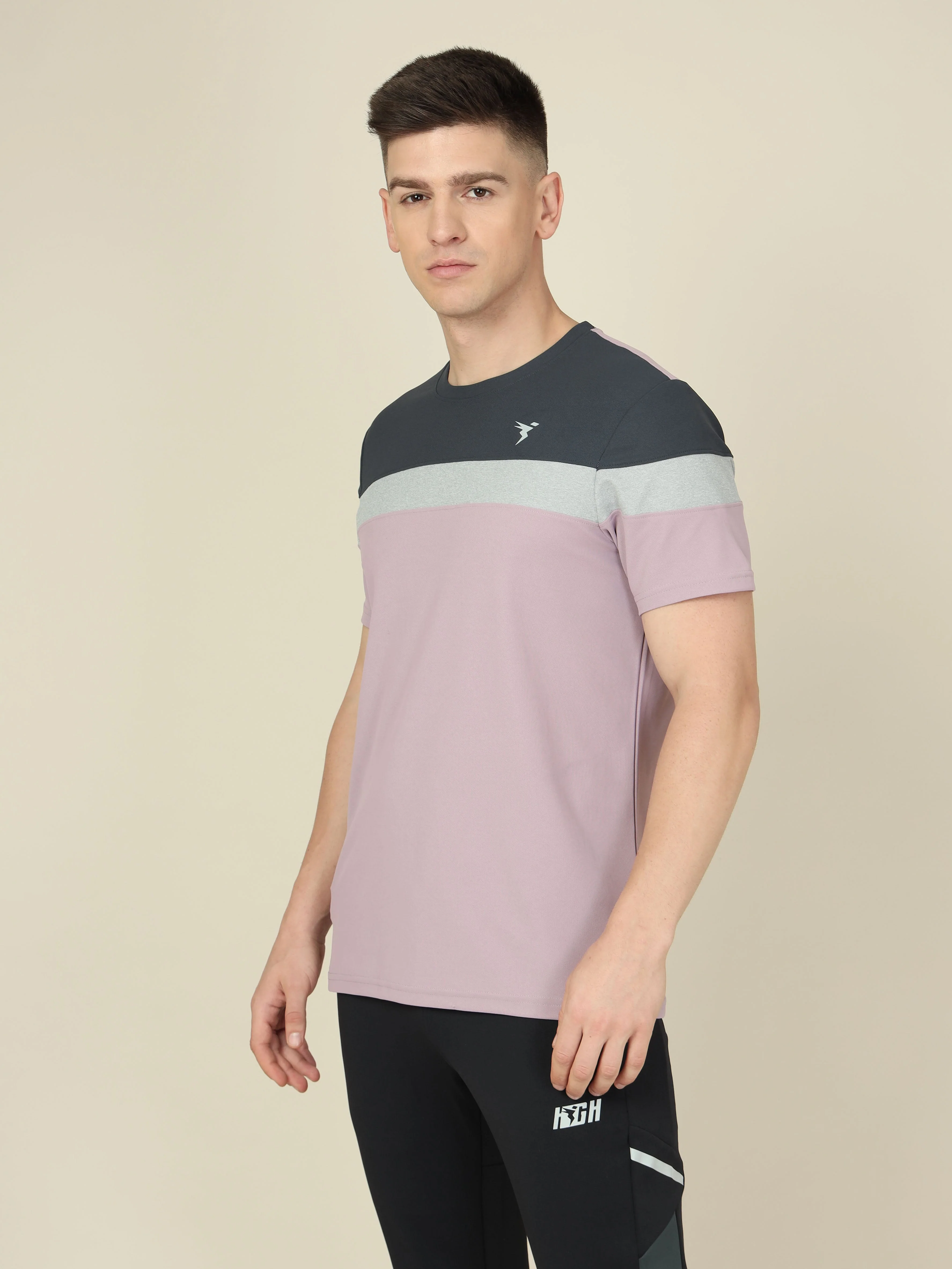 Men Colorblock Slim Fit Crew Neck T-shirt with MATPIQ - Image 3