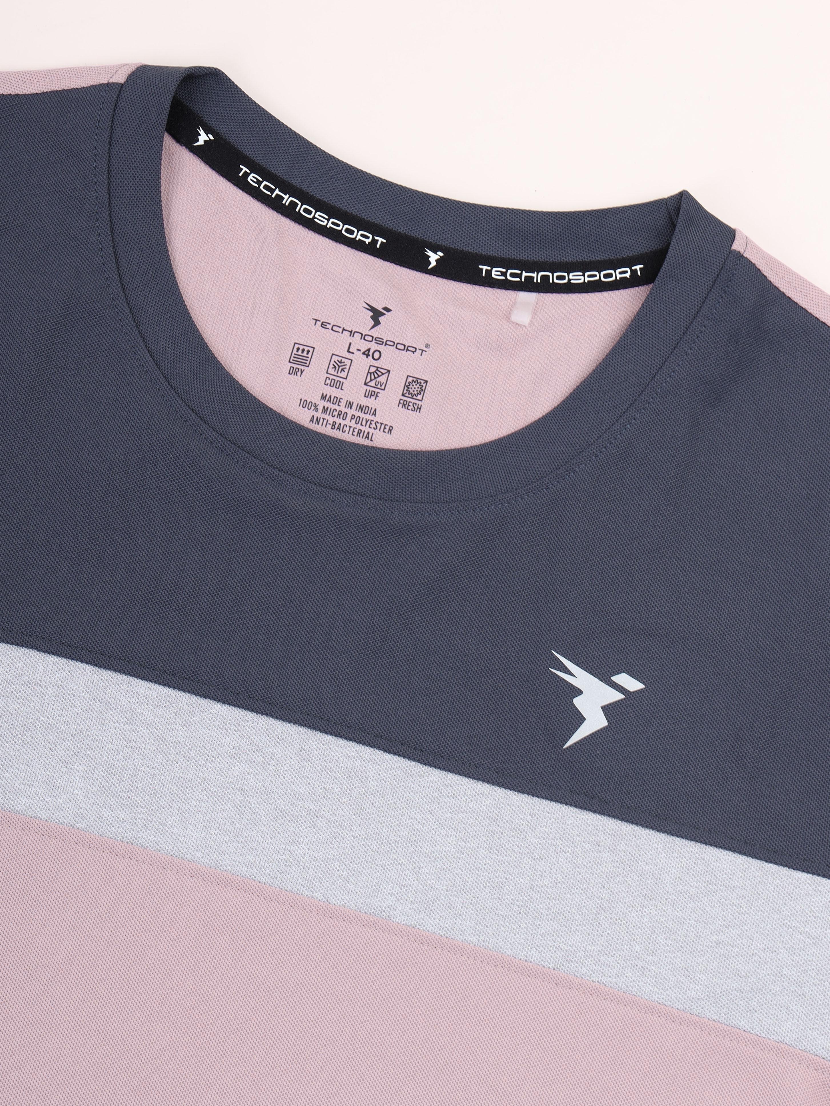 Men Colorblock Slim Fit Crew Neck T-shirt with MATPIQ - Image 7