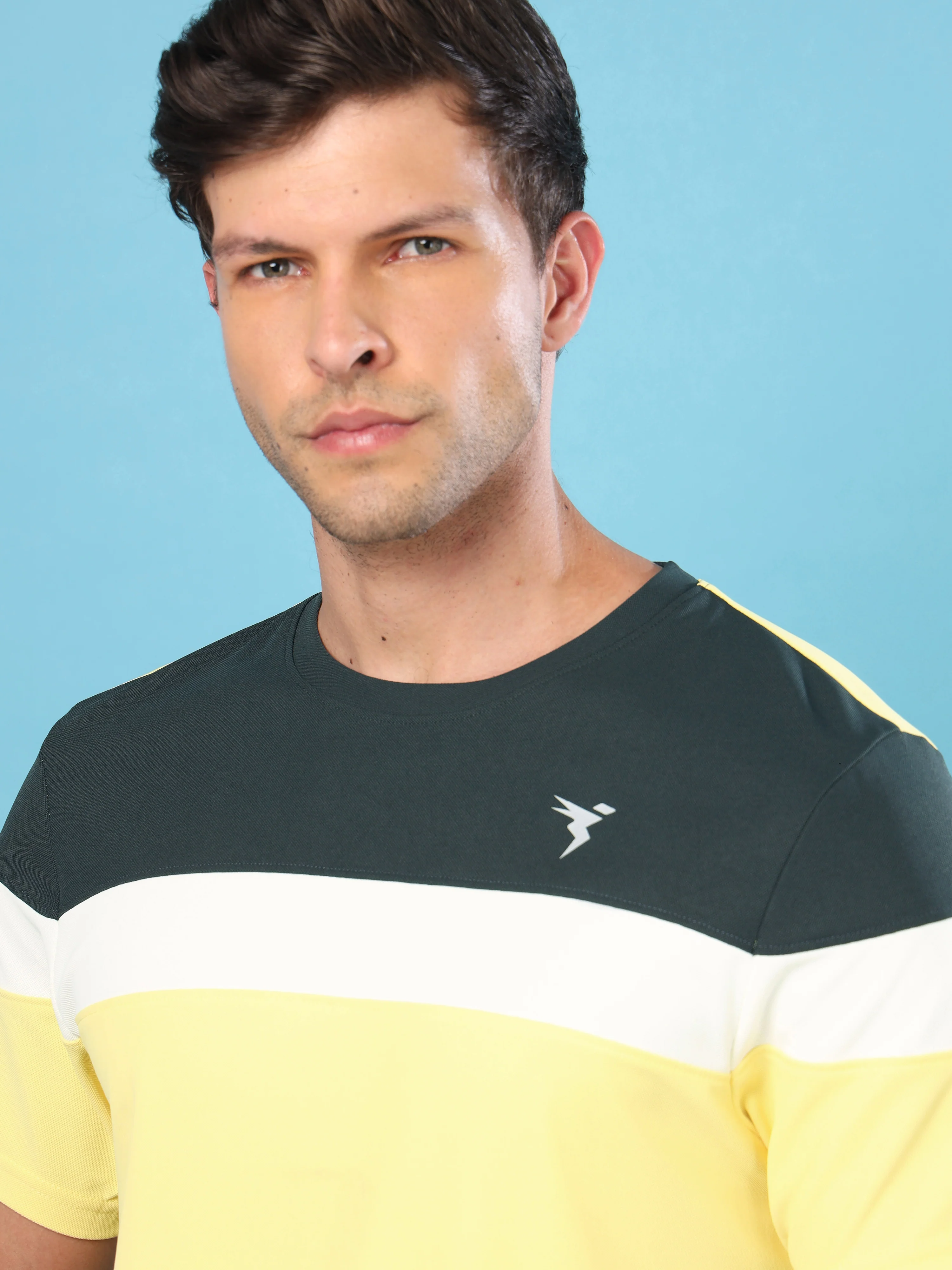 Men Colorblock Slim Fit Crew Neck T-shirt with MATPIQ - Image 5