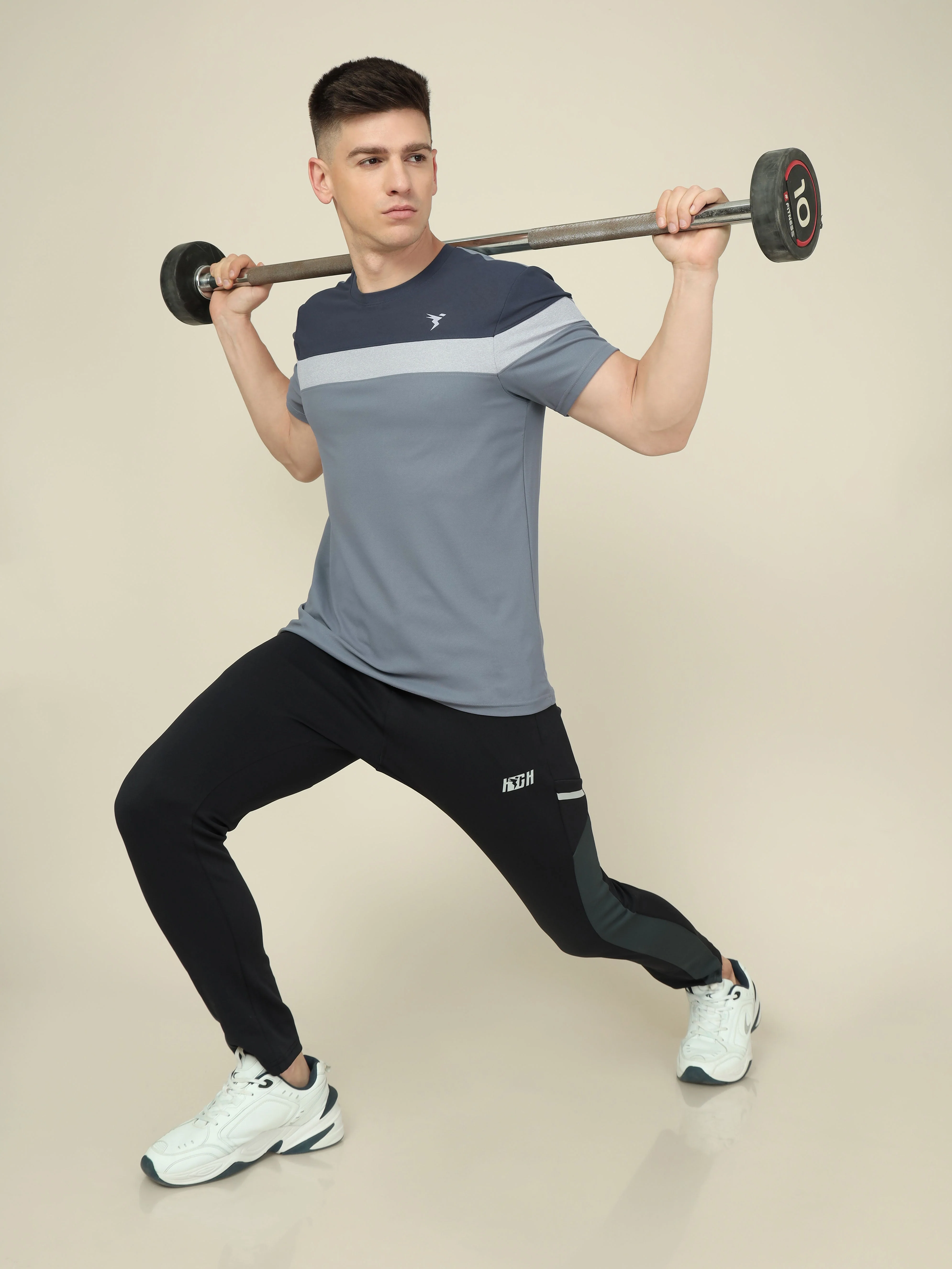 Men Colorblock Slim Fit Crew Neck T-shirt with MATPIQ - Image 5