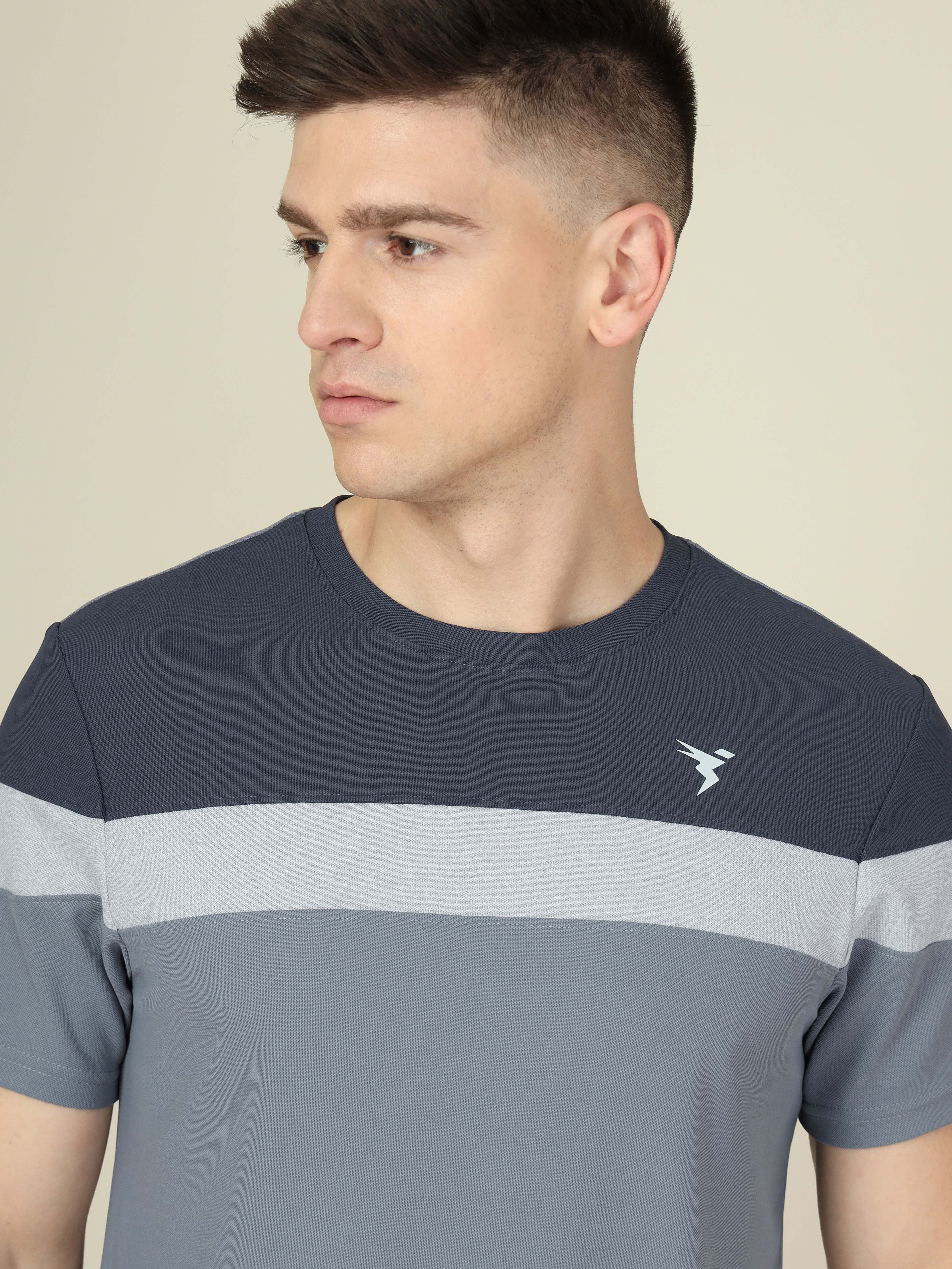 Men Colorblock Slim Fit Crew Neck T-shirt with MATPIQ - Image 6