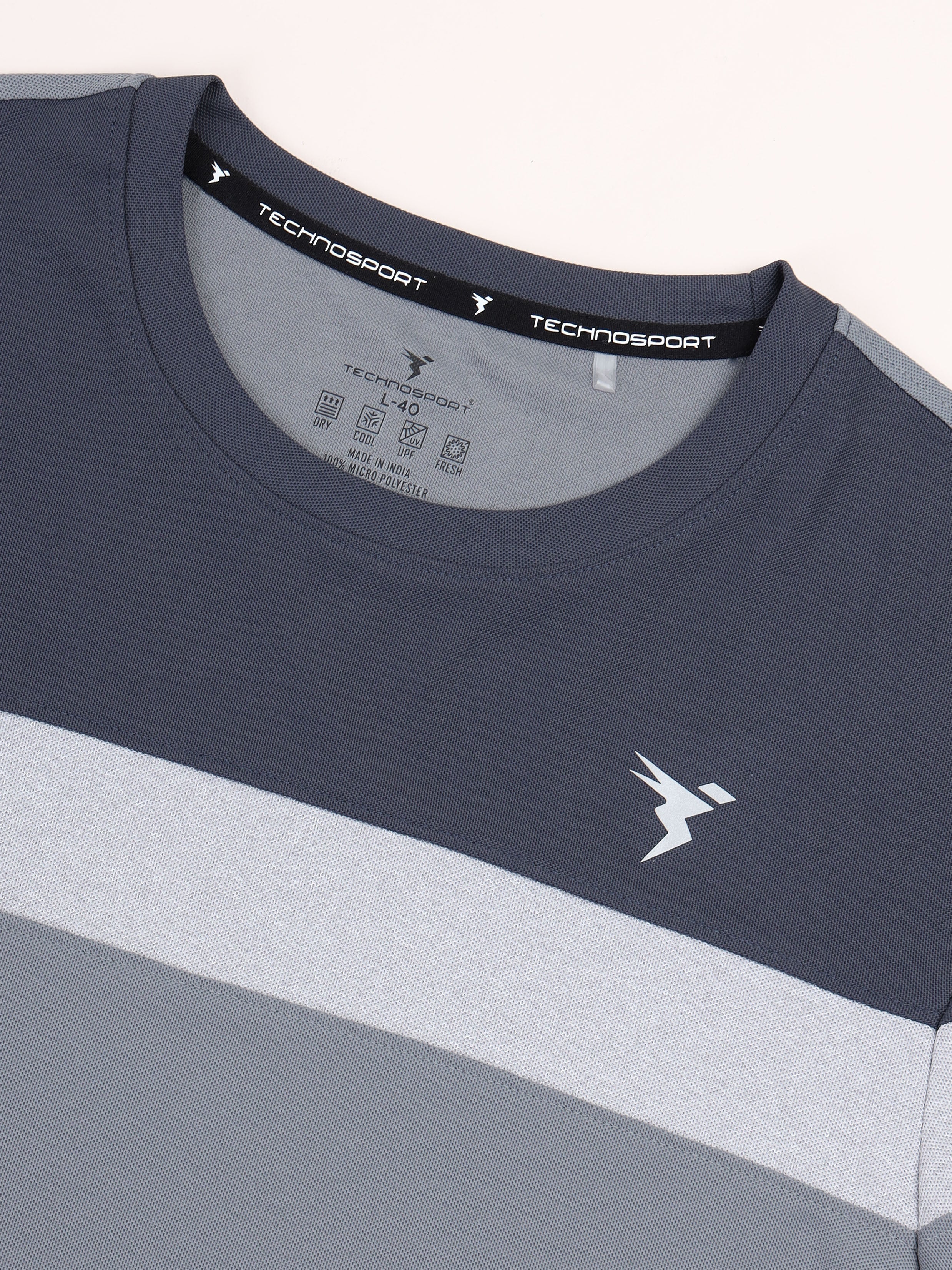 Men Colorblock Slim Fit Crew Neck T-shirt with MATPIQ - Image 7