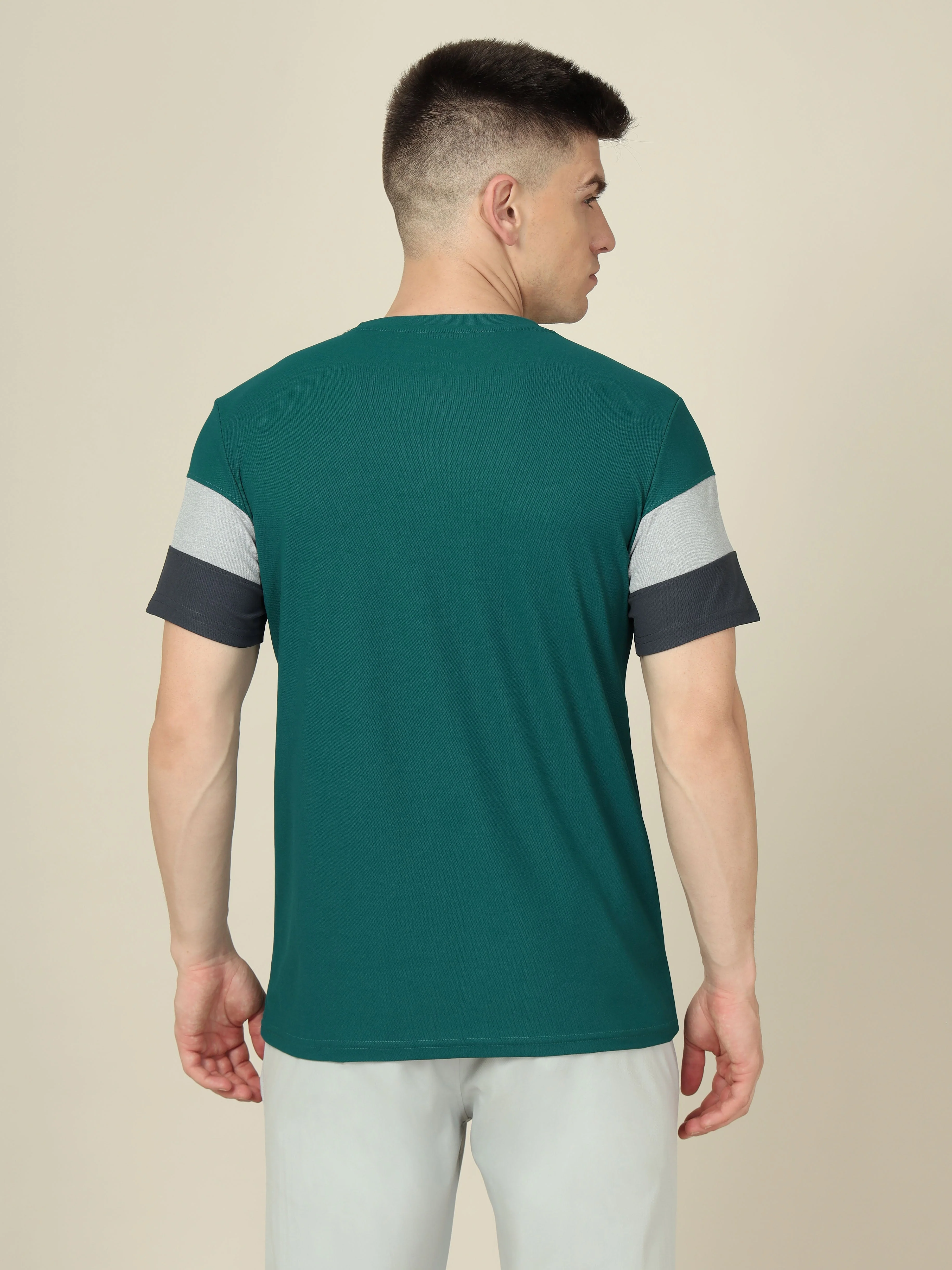 Men Colorblock Slim Fit Crew Neck T-shirt with MATPIQ - Image 3