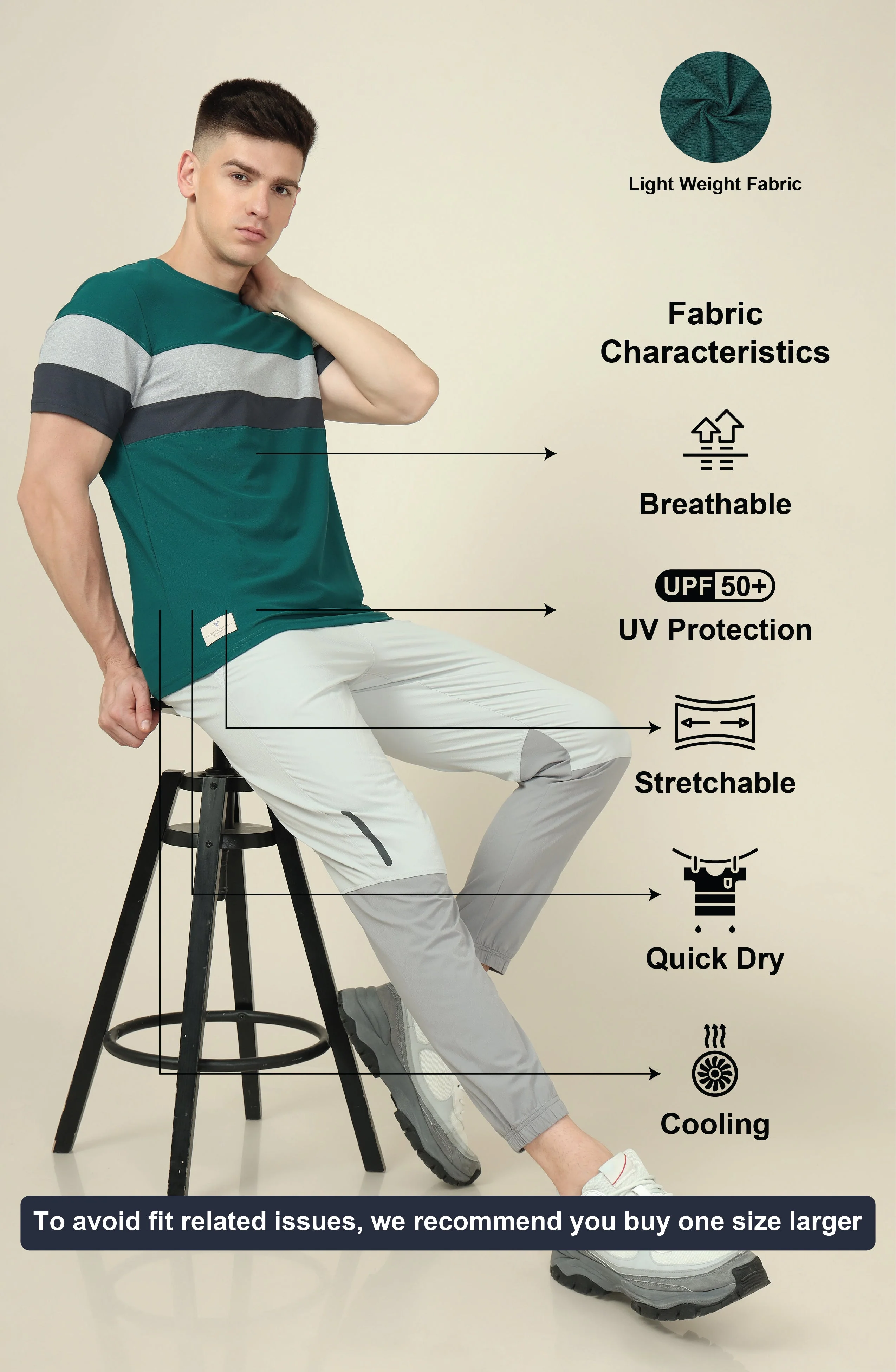 Men Colorblock Slim Fit Crew Neck T-shirt with MATPIQ - Image 5