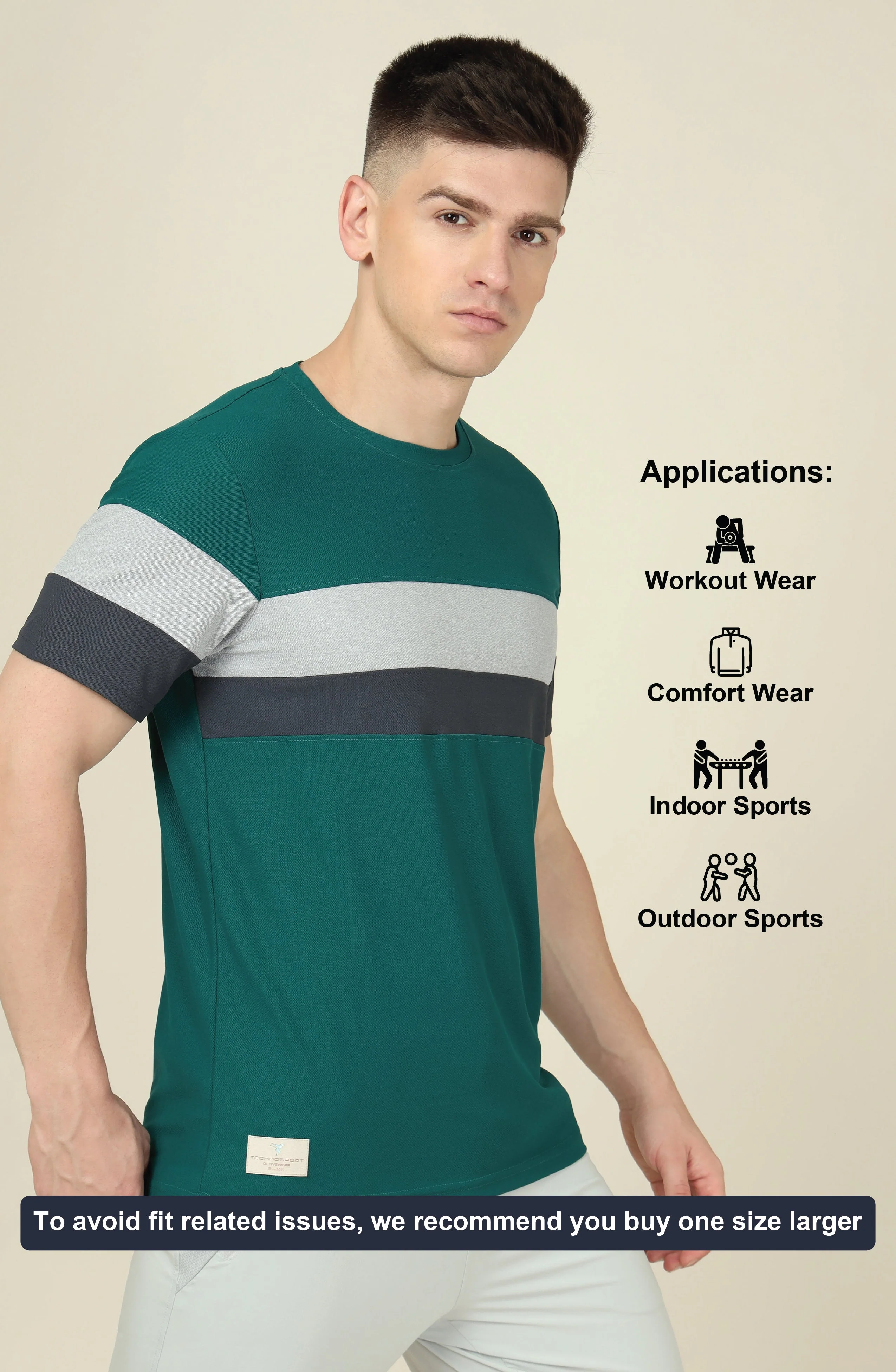 Men Colorblock Slim Fit Crew Neck T-shirt with MATPIQ - Image 6