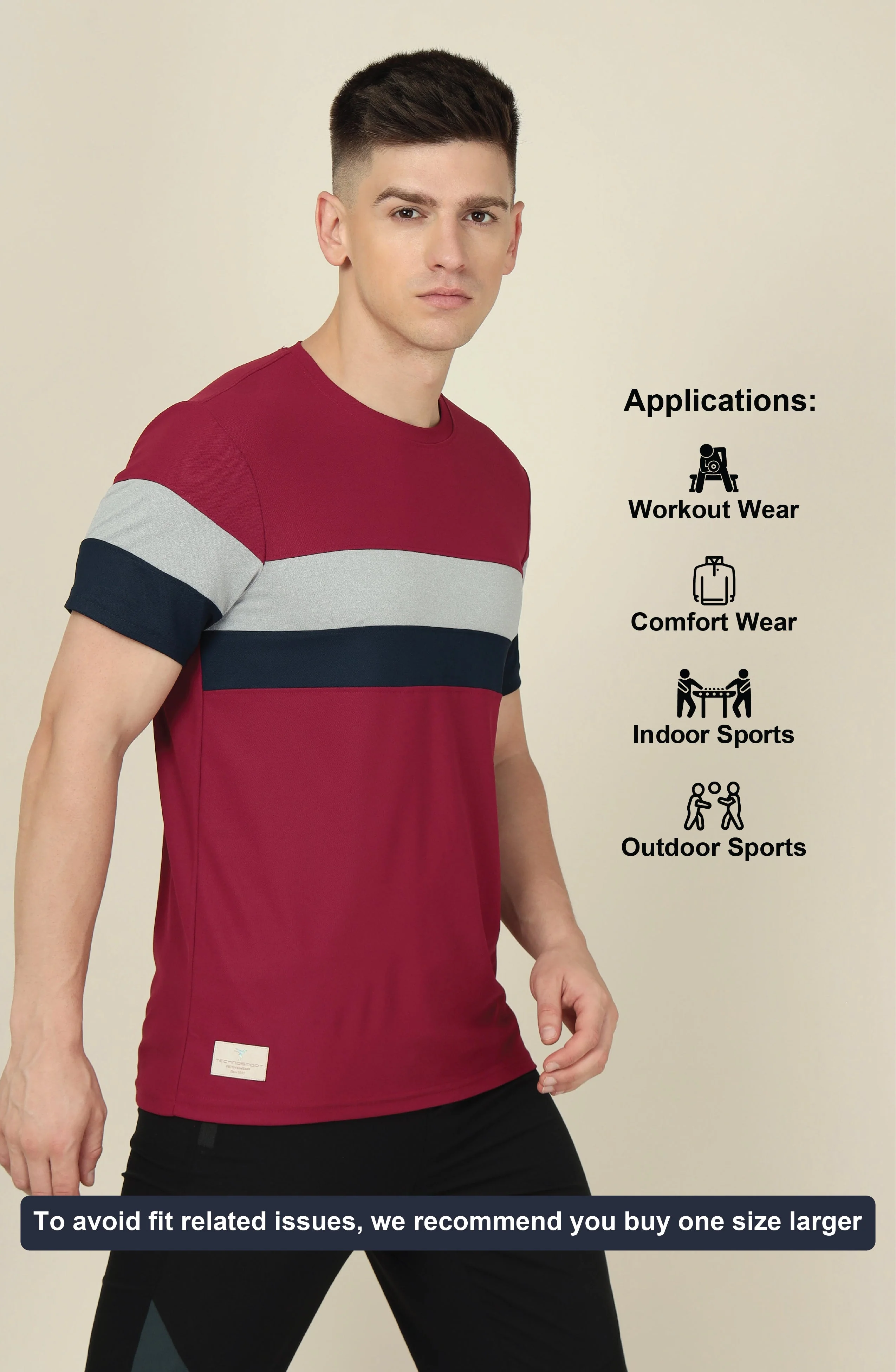 Men Colorblock Slim Fit Crew Neck T-shirt with MATPIQ - Image 6