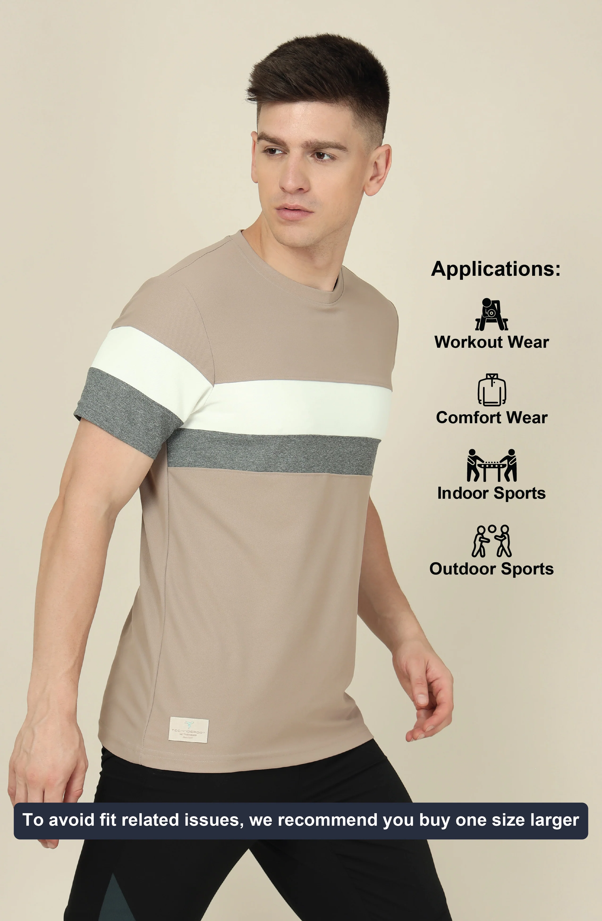 Men Colorblock Slim Fit Crew Neck T-shirt with MATPIQ - Image 6