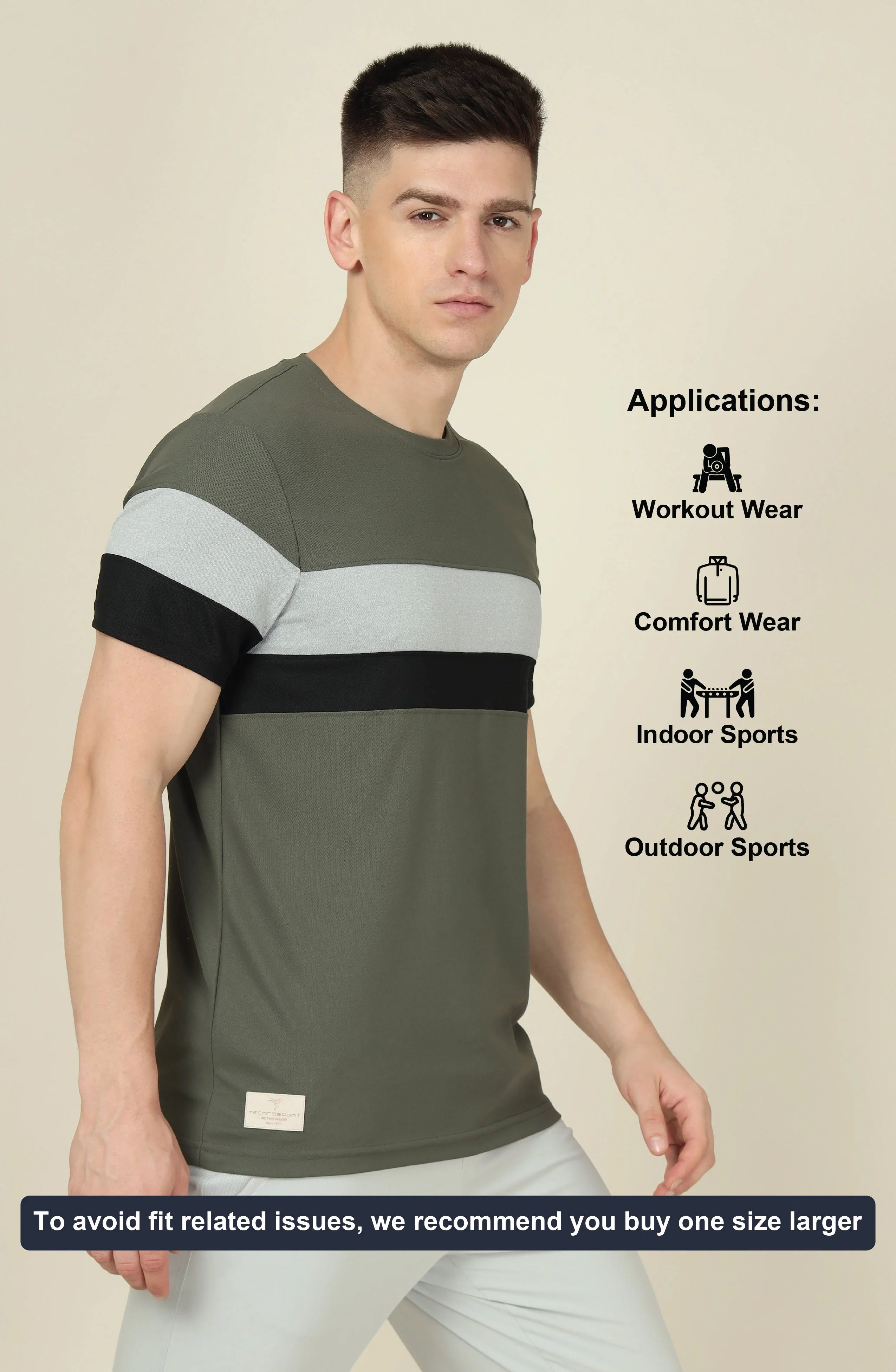 Men Colorblock Slim Fit Crew Neck T-shirt with MATPIQ - Image 6