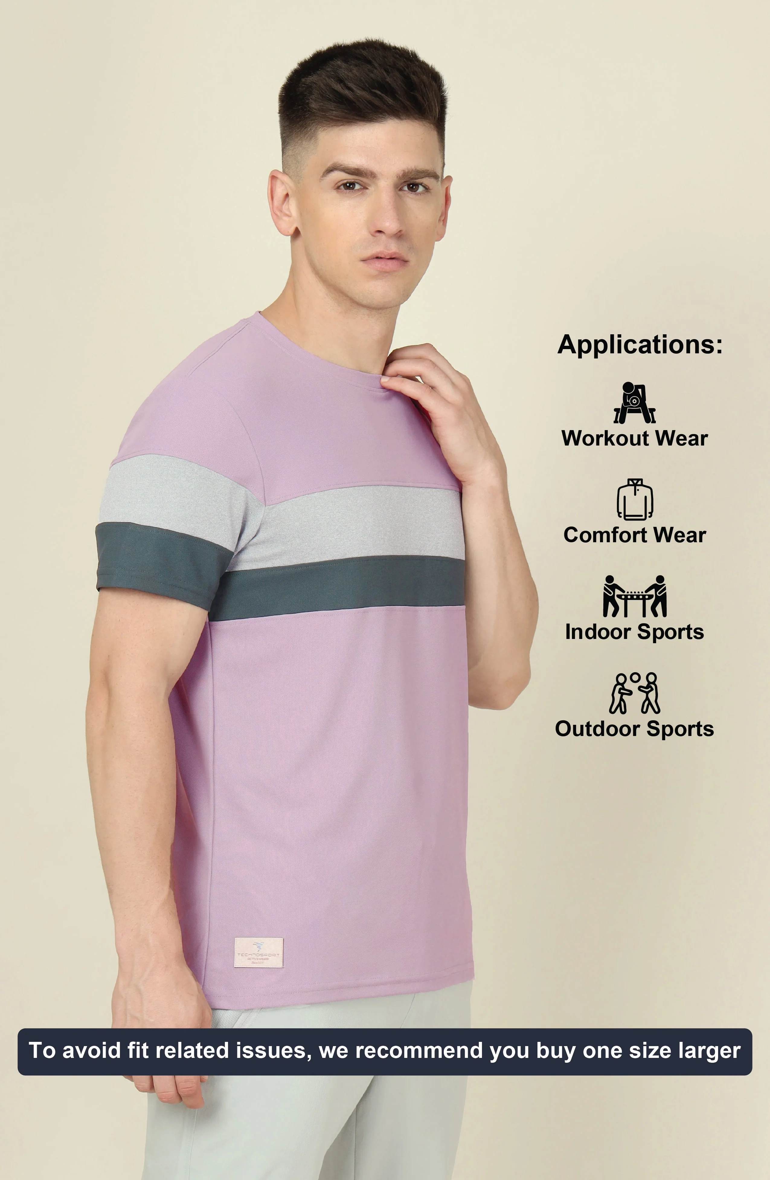 Men Colorblock Slim Fit Crew Neck T-shirt with MATPIQ - Image 6
