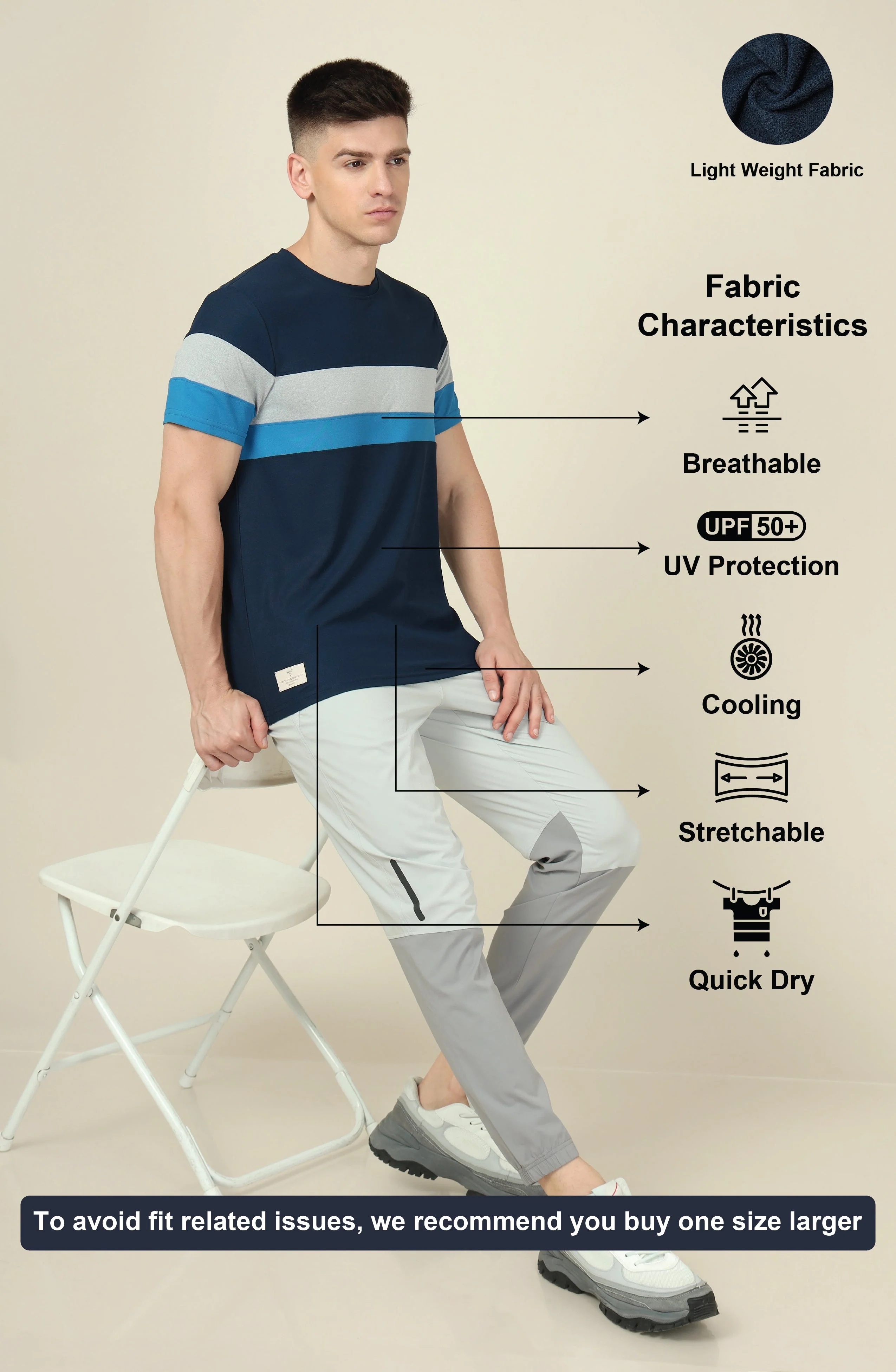 Men Colorblock Slim Fit Crew Neck T-shirt with MATPIQ - Image 5