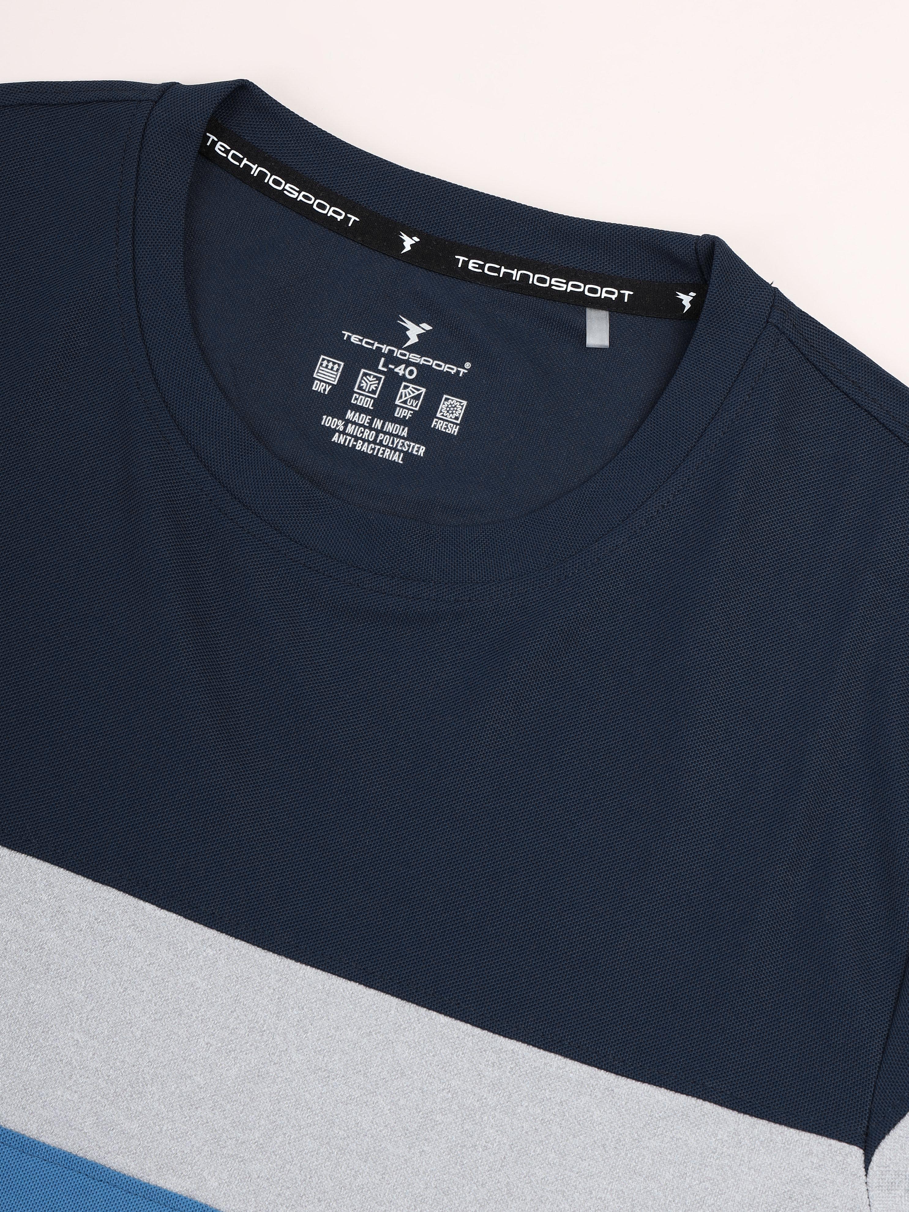 Men Colorblock Slim Fit Crew Neck T-shirt with MATPIQ - Image 9