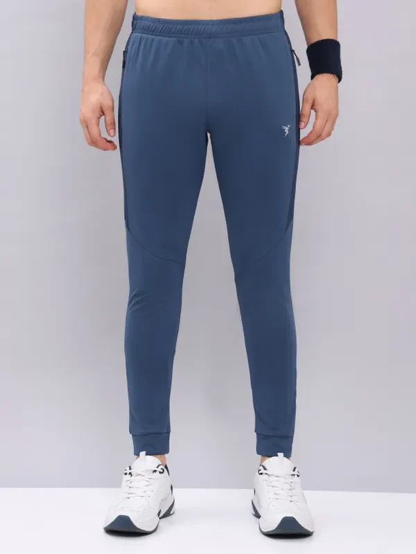 Men Melange Slim Fit Trackpants with TECHNO DRY - Image 3