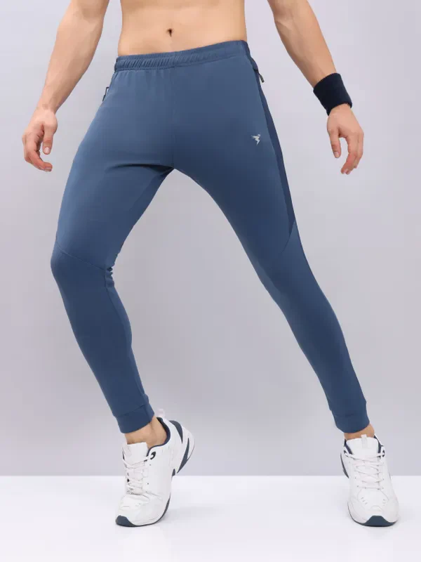 Men Melange Slim Fit Trackpants with TECHNO DRY - Image 5