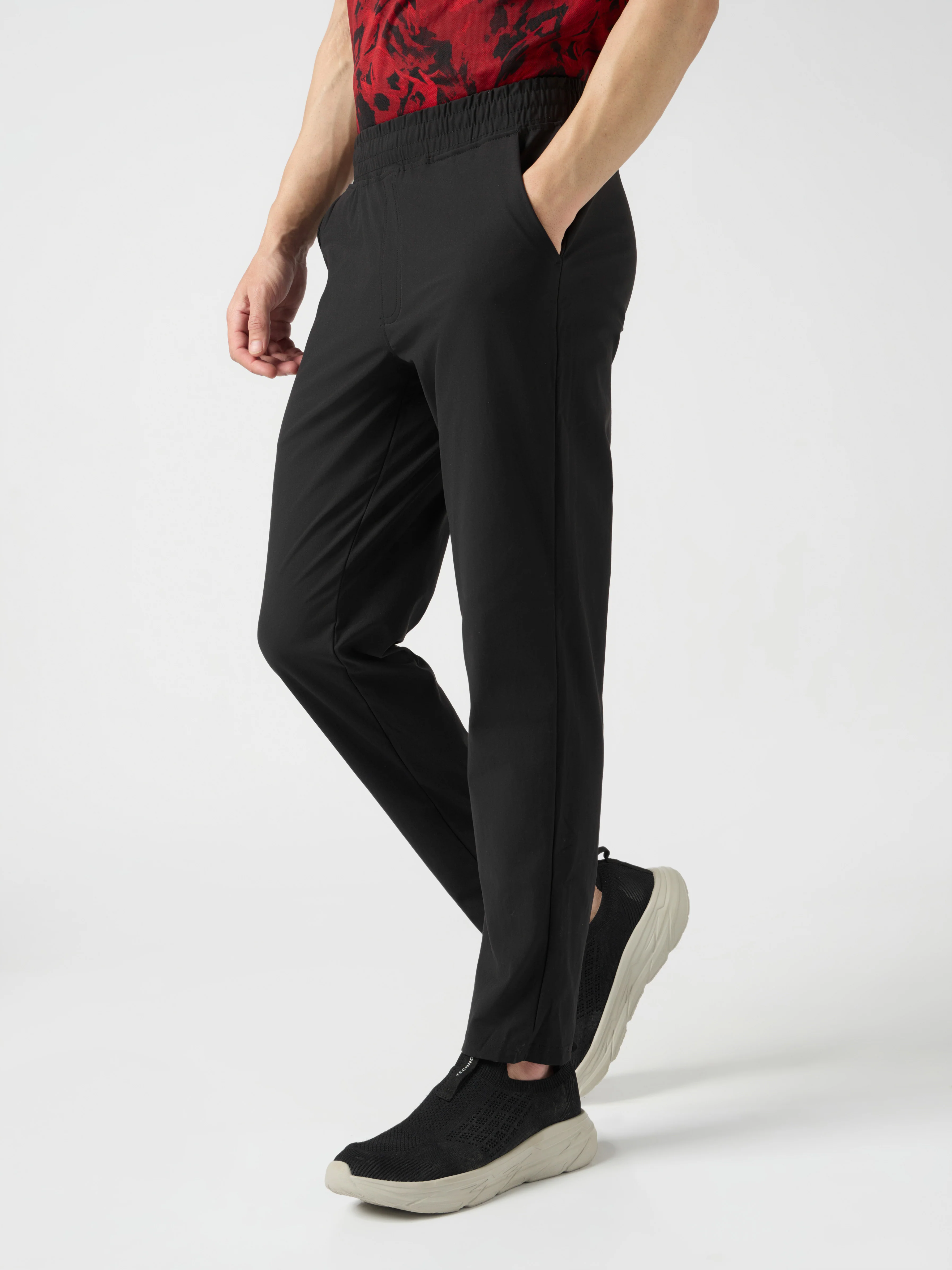 Men Solid Relax Fit Trackpants with DURACOOL+ - Image 4
