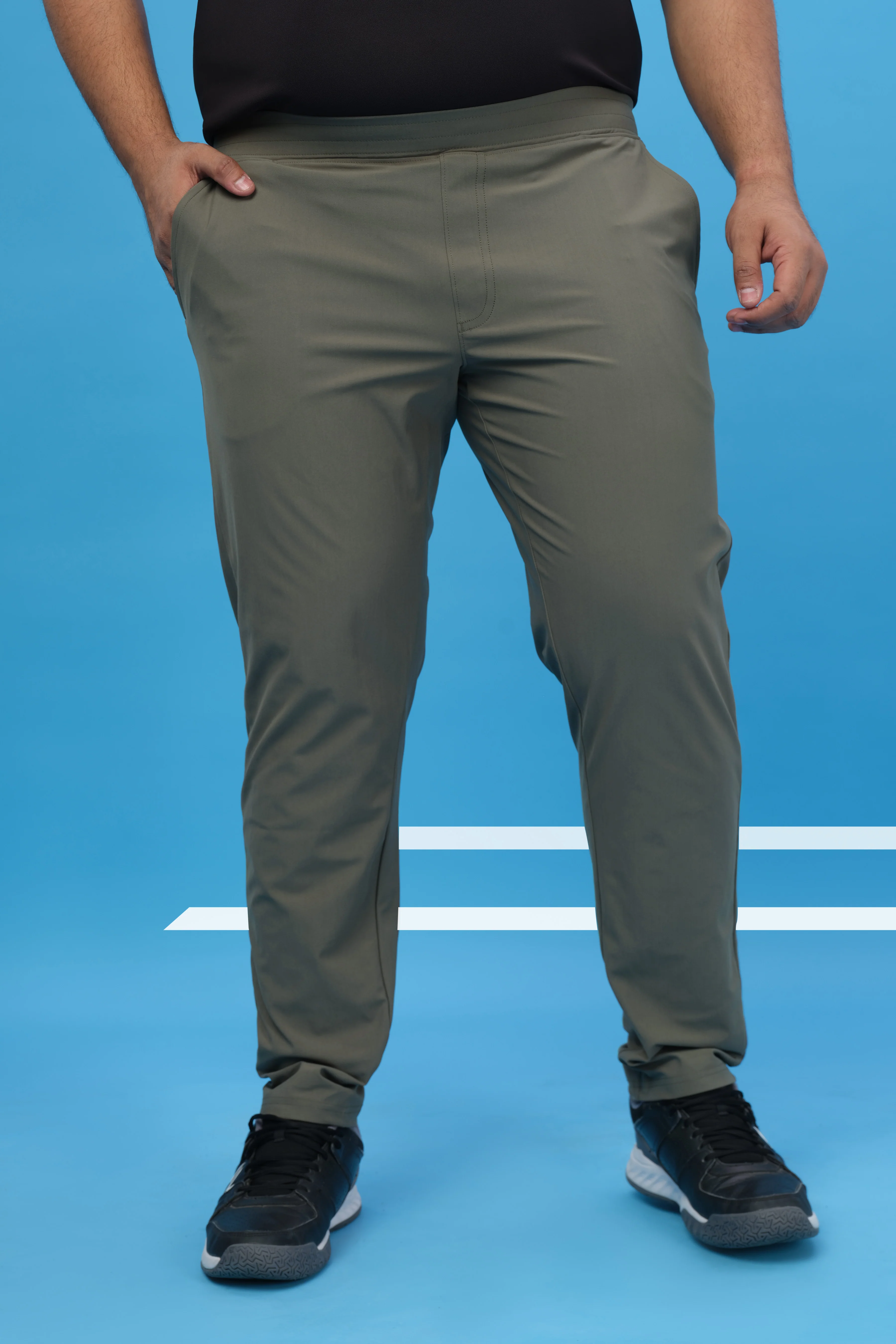 Men Plus Size Solid Relax Fit Trackpants with DURACOOL+