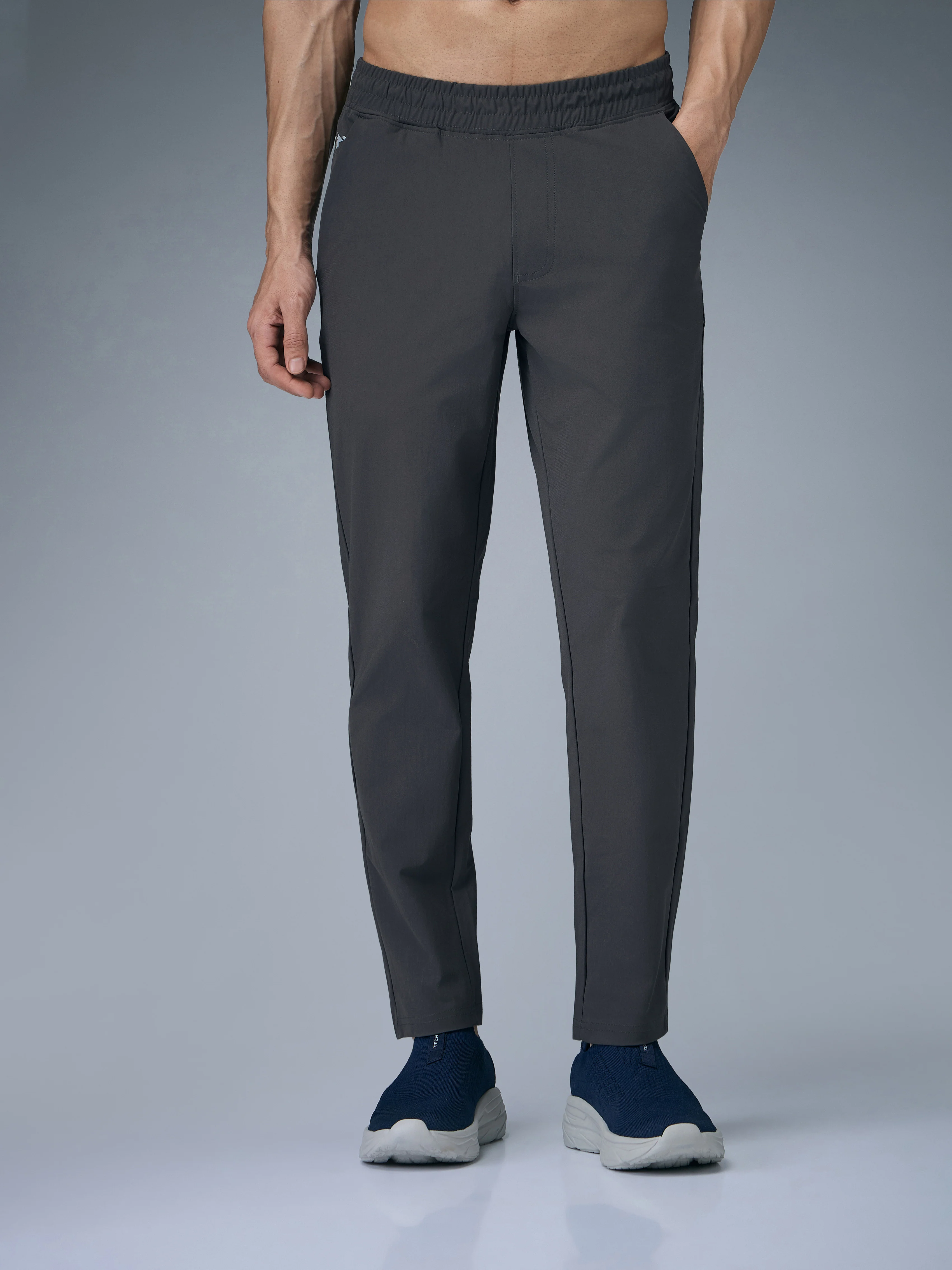 Men Solid Relax Fit Trackpants with DURACOOL+ - Image 2