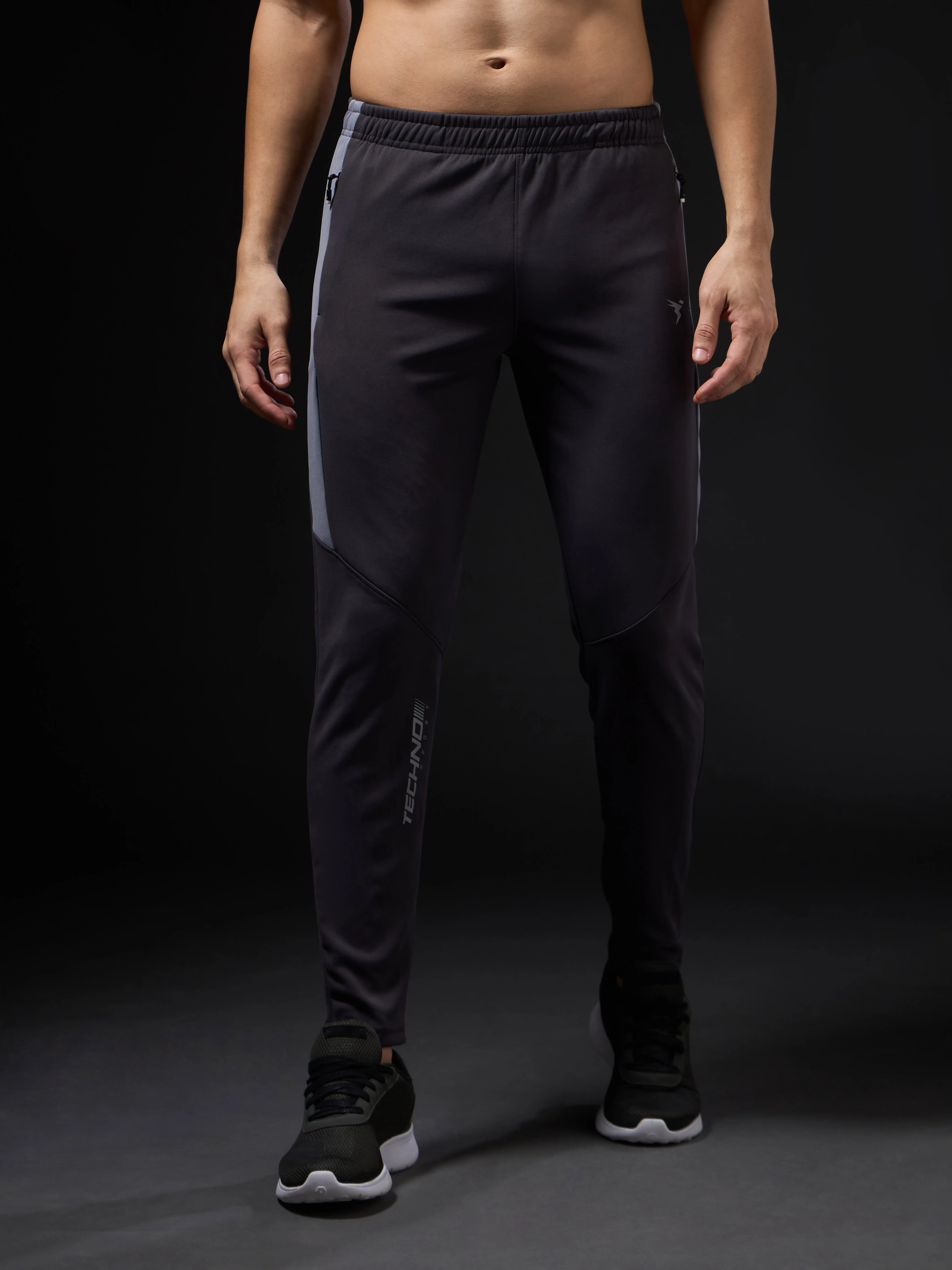 Men Solid Slim Fit Trackpants with TECHNO DRY - Image 3