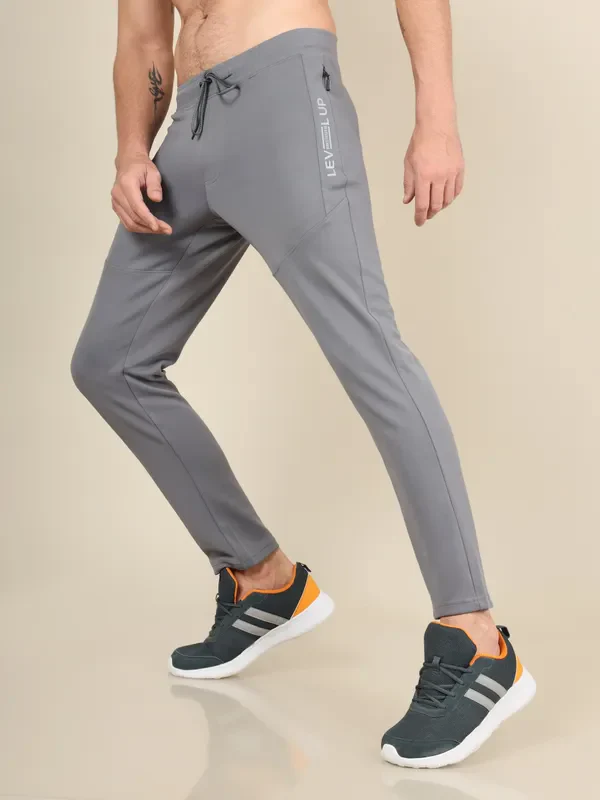 Men Solid Slim Fit Trackpants with TECHNO DRY