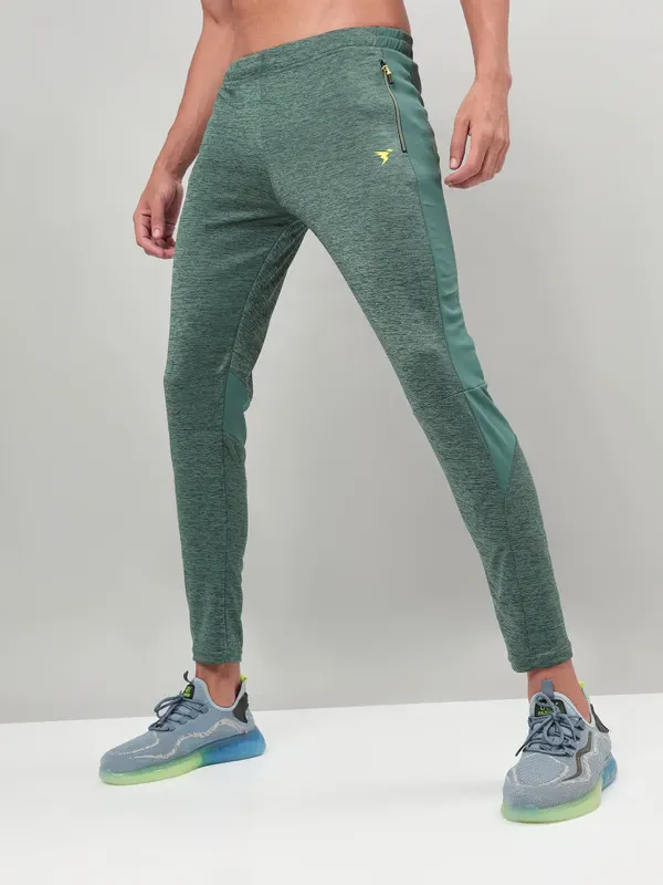 Men Melange Slim Fit Trackpants with TECHNO DRY - Image 2