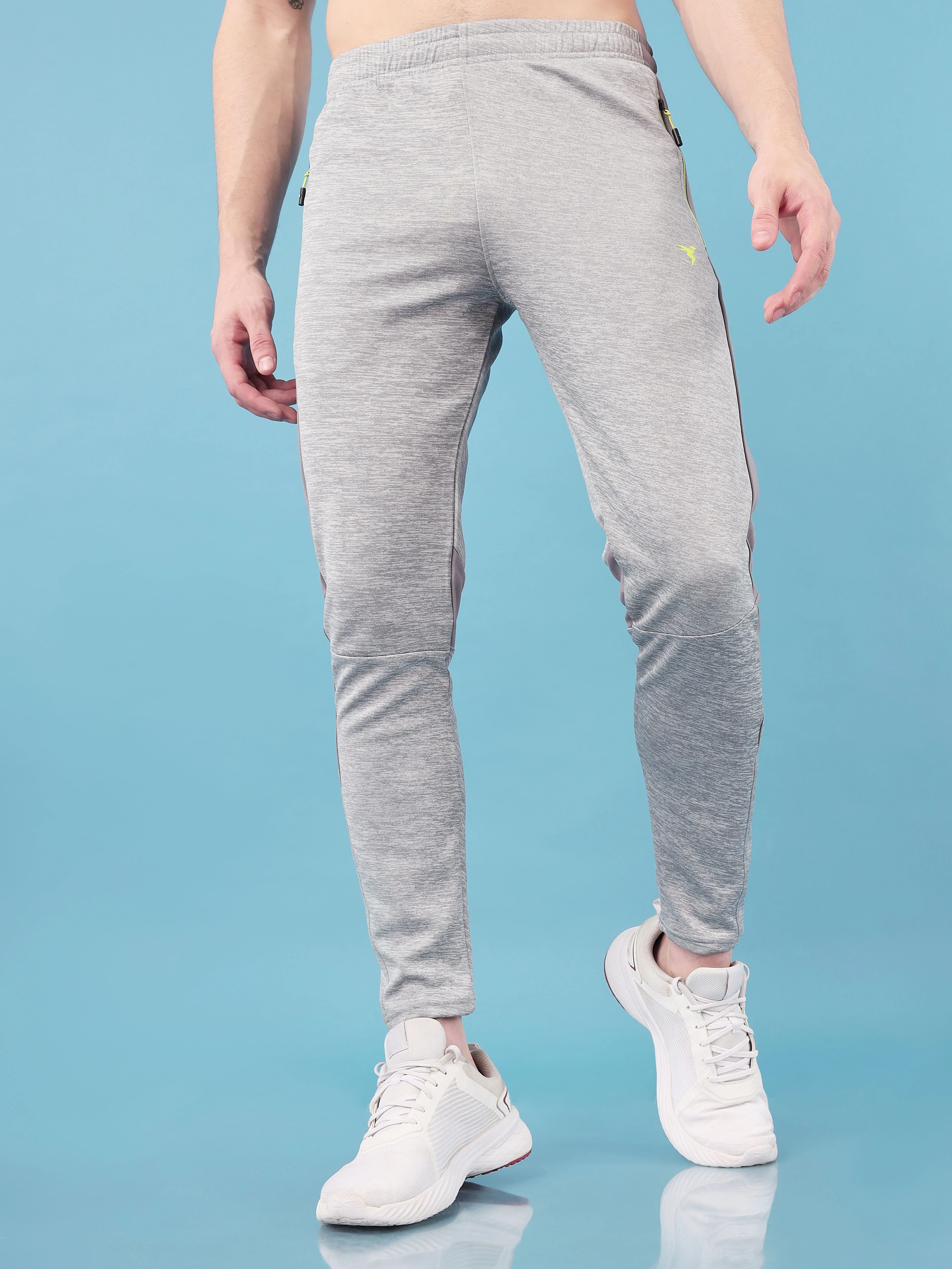 Men Melange Slim Fit Trackpants with TECHNO DRY