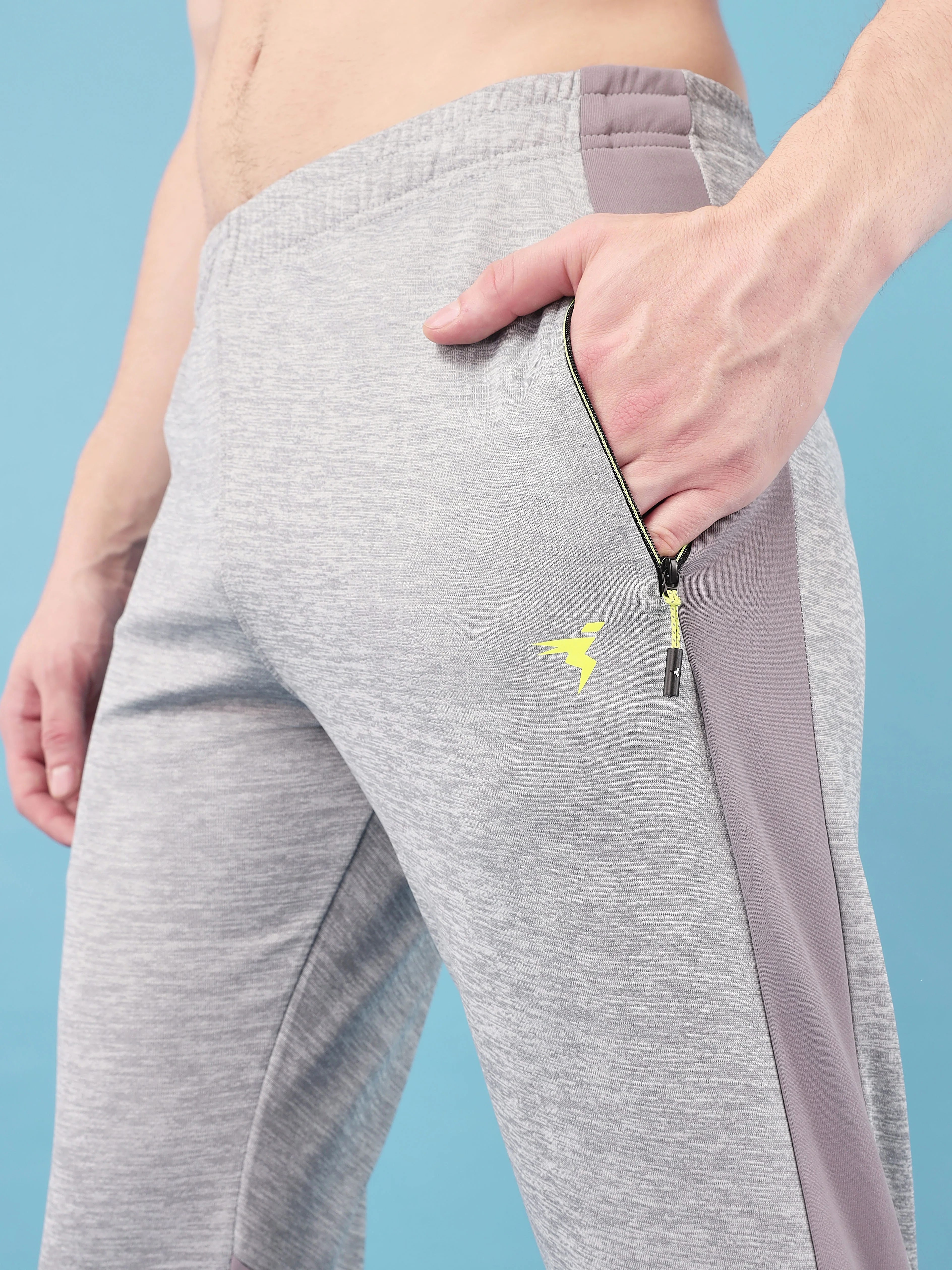 Men Melange Slim Fit Trackpants with TECHNO DRY - Image 6