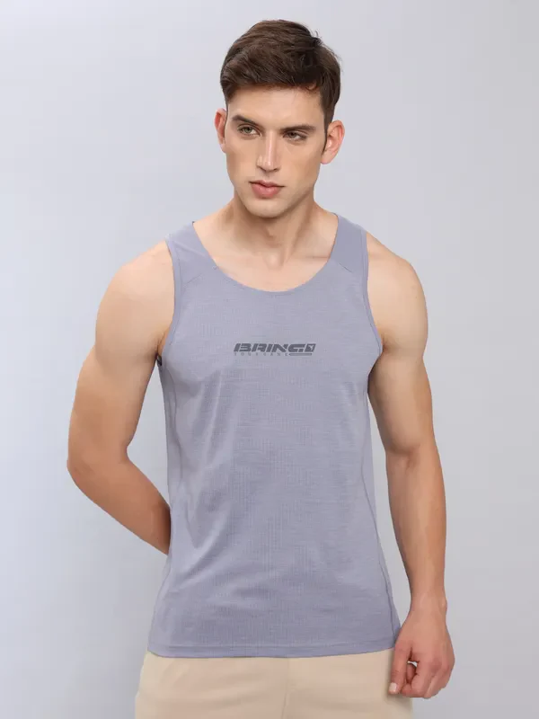 Men Printed Slim Fit Scoop Neck Innerwear Vest with ELASTO LITE