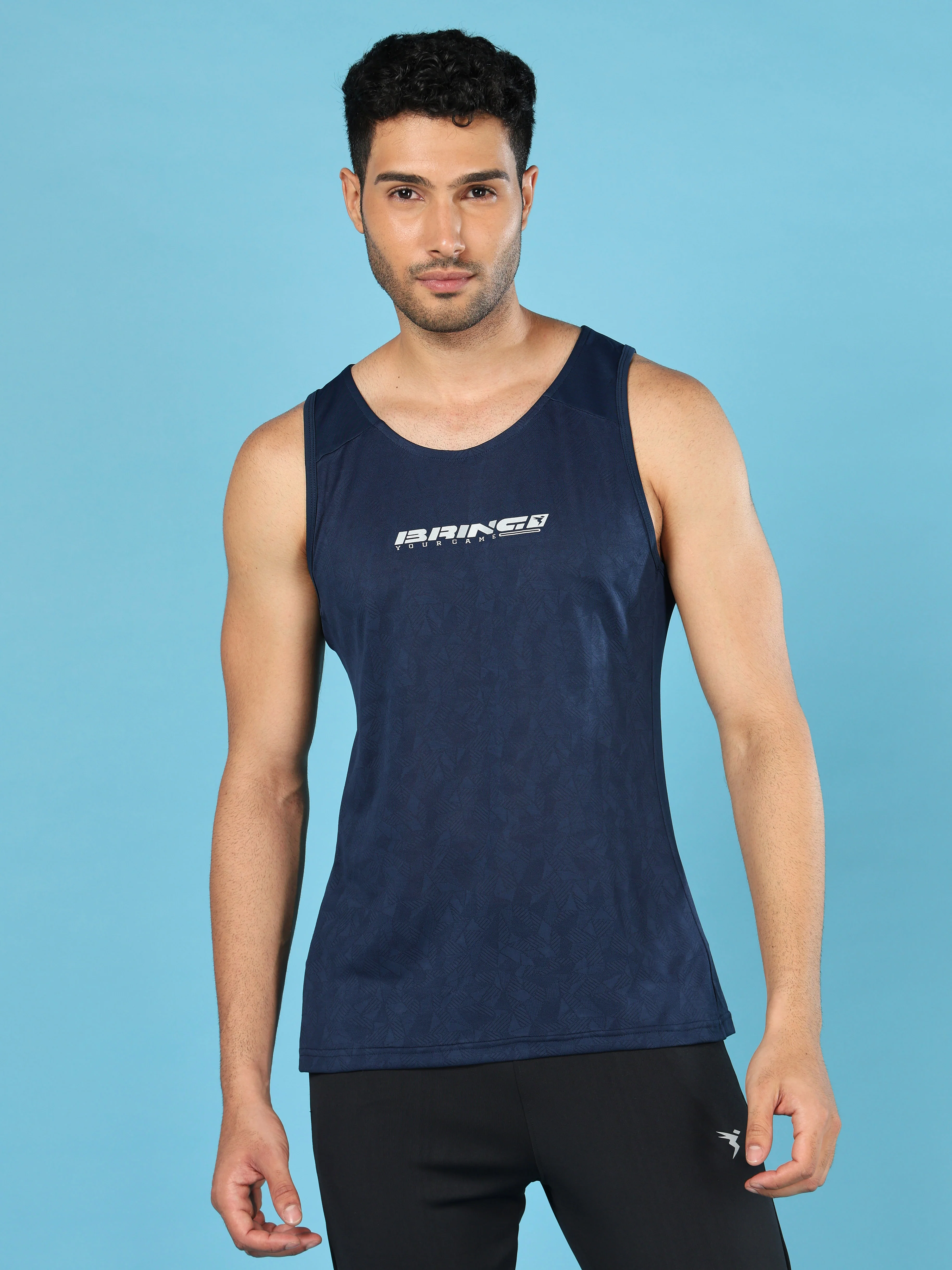 Men Printed Slim Fit Scoop Neck Innerwear Vest with ELASTO LITE