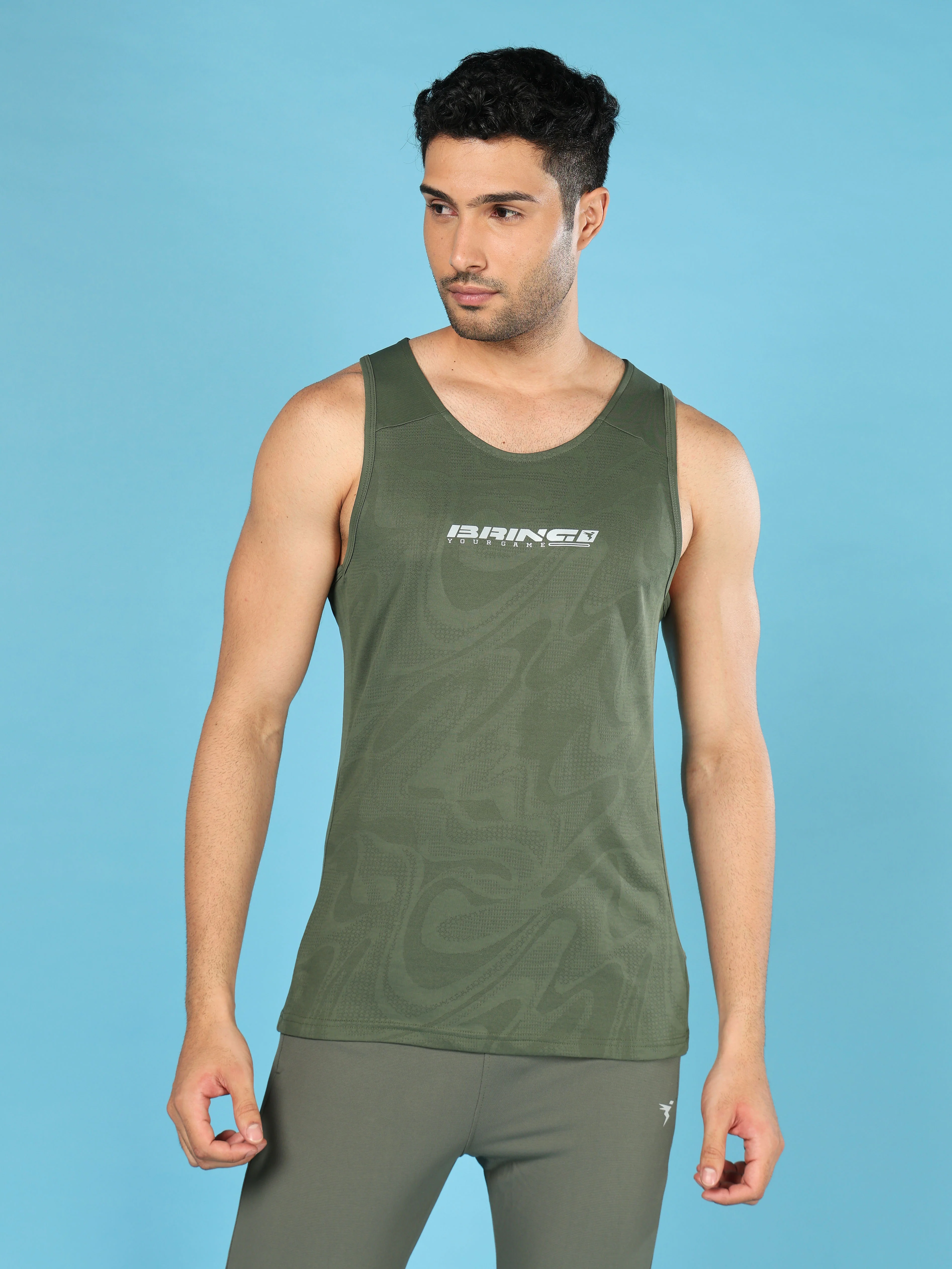 Men Printed Slim Fit Scoop Neck Innerwear Vest with ELASTO LITE