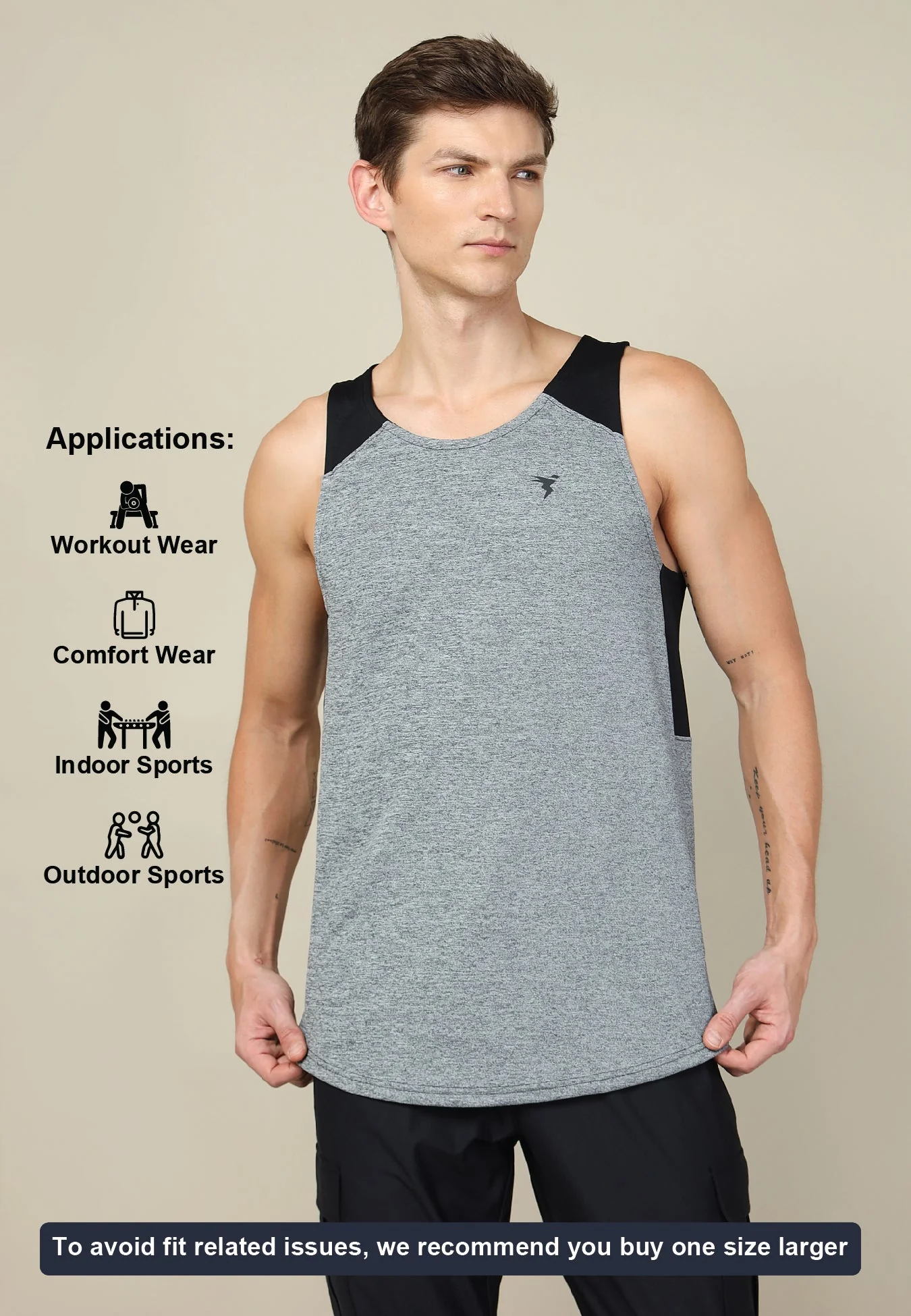 Men Melange Slim Fit Scoop Neck Innerwear Vest with TECHNO COOL+ - Image 4