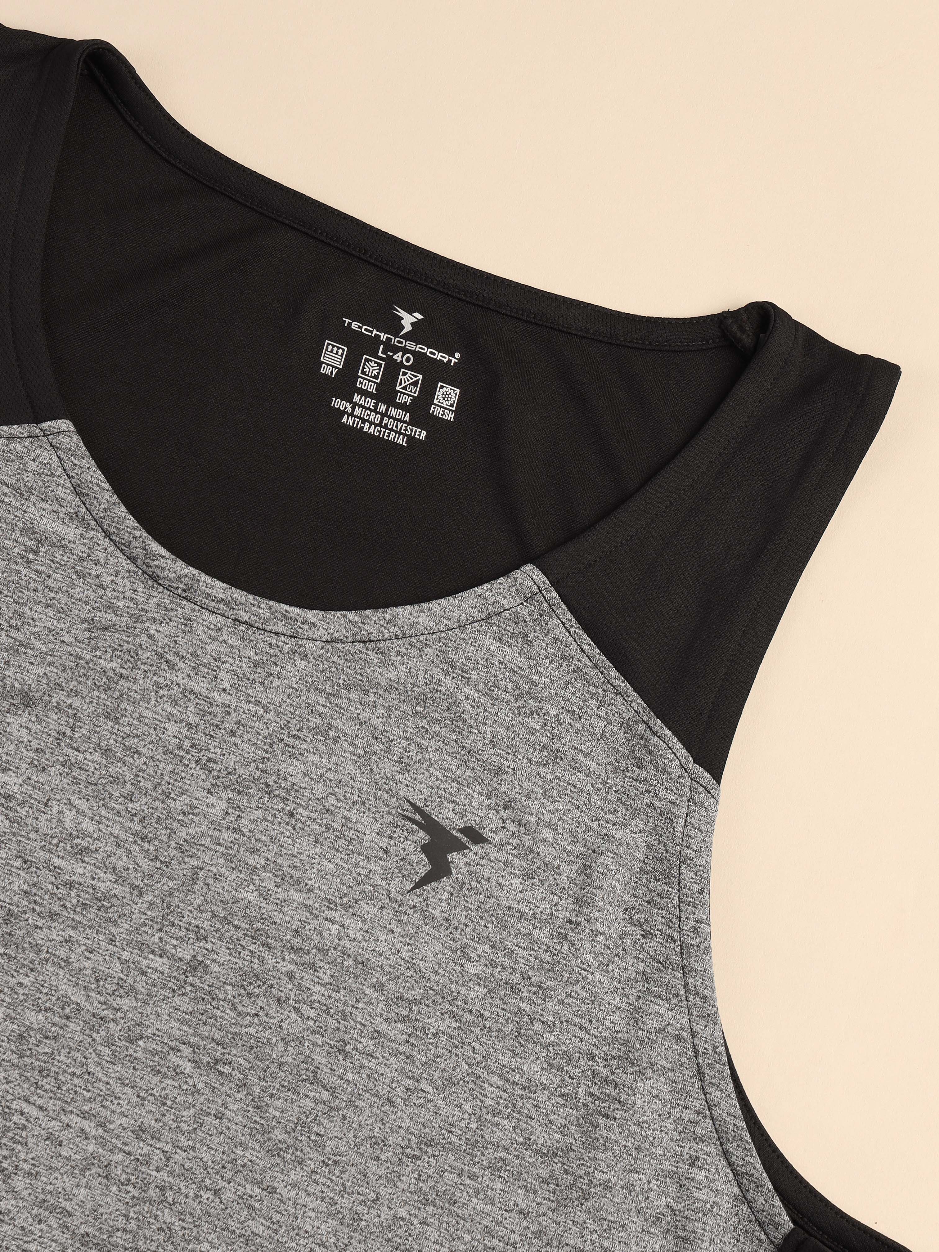 Men Melange Slim Fit Scoop Neck Innerwear Vest with TECHNO COOL+ - Image 9