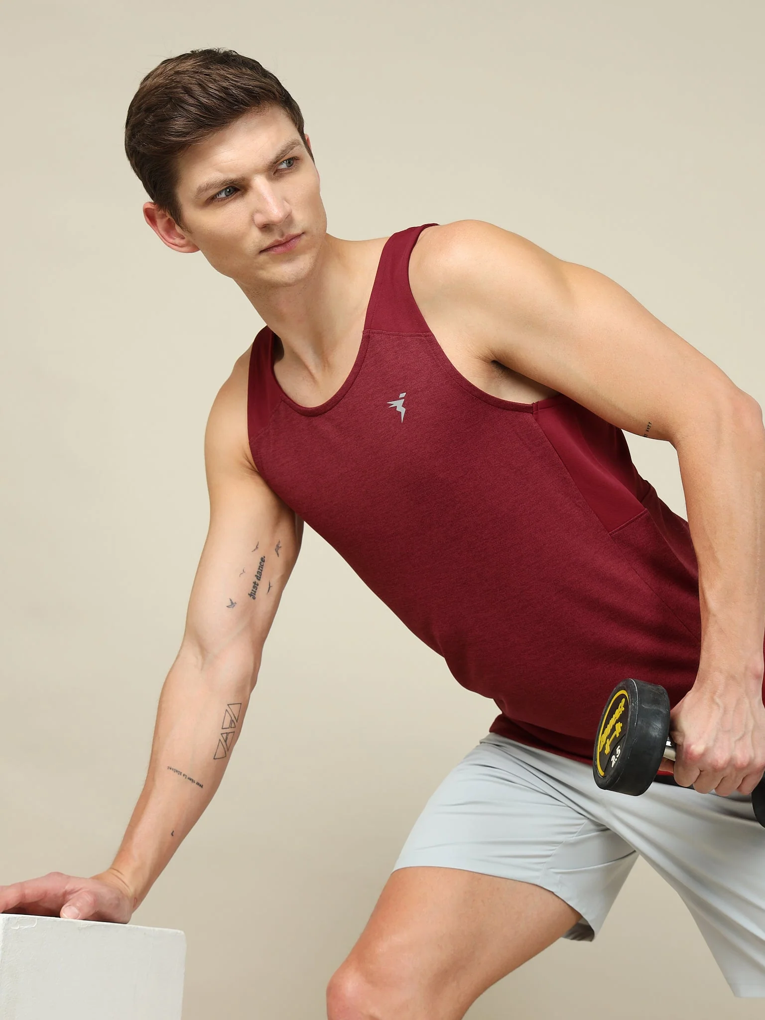 Men Melange Slim Fit Scoop Neck Innerwear Vest with TECHNO COOL+ - Image 2
