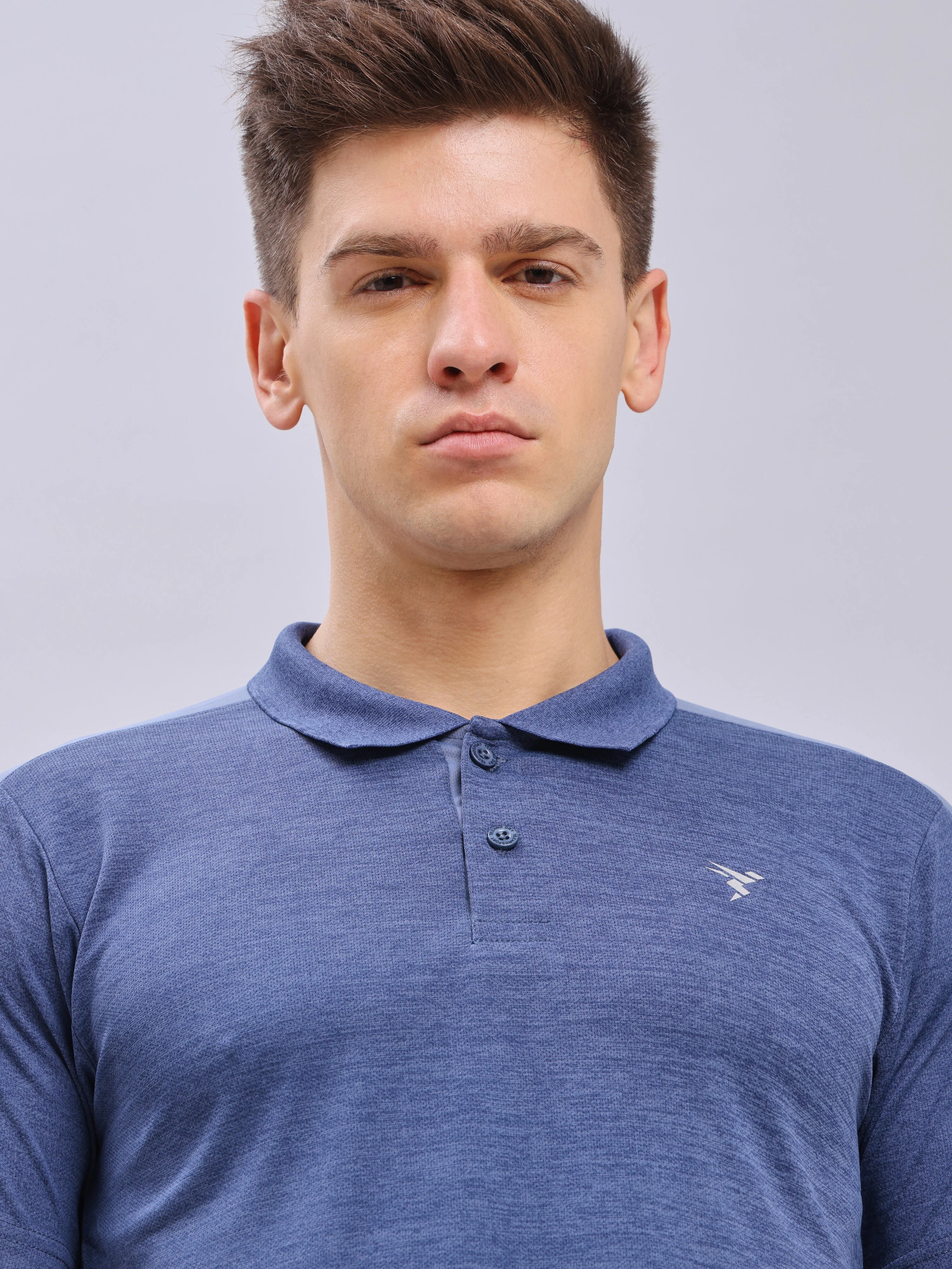 Men Melange Slim Fit Polo T-shirt with DOUBLE COOL - Image 5