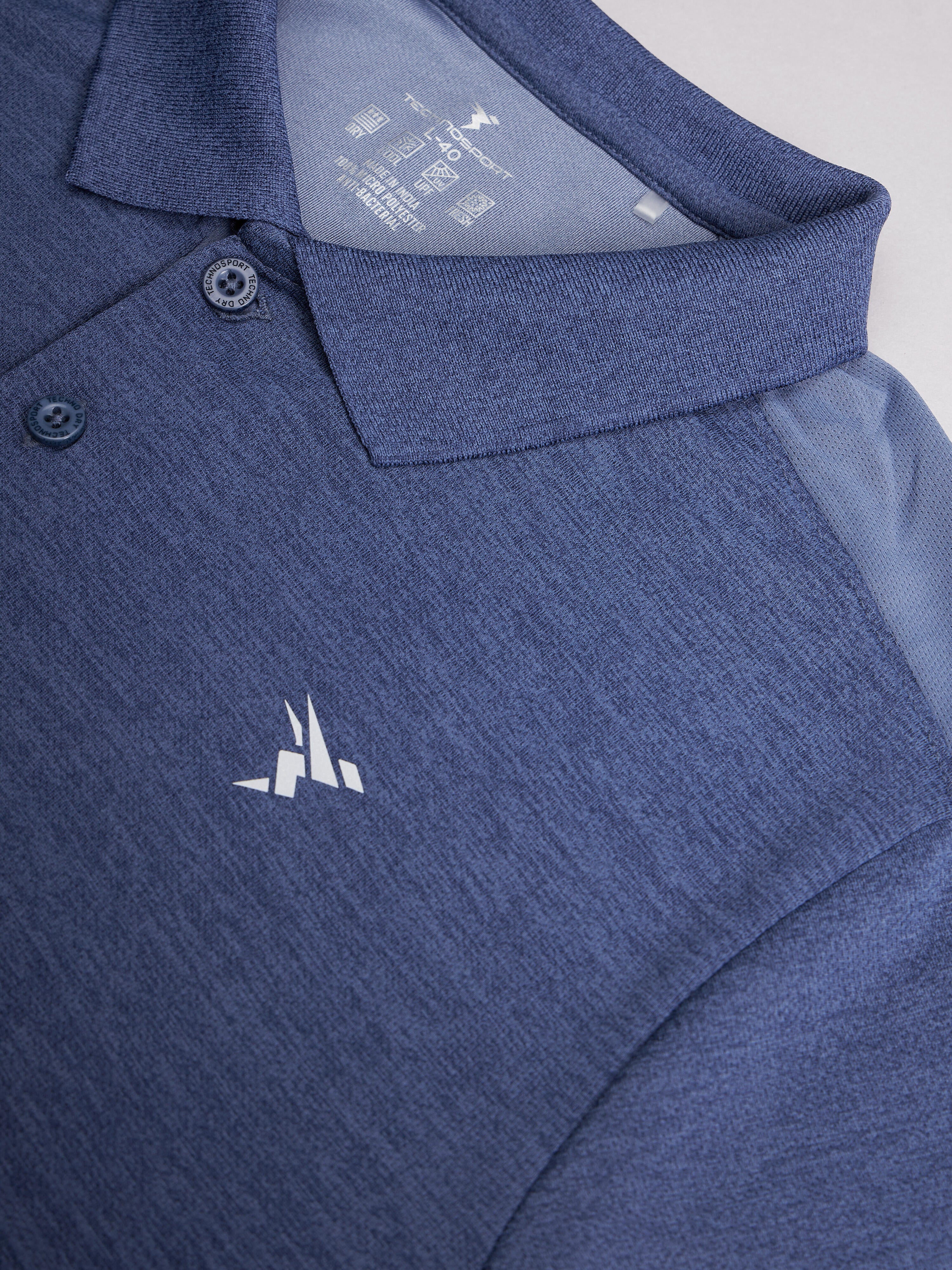 Men Melange Slim Fit Polo T-shirt with DOUBLE COOL - Image 6