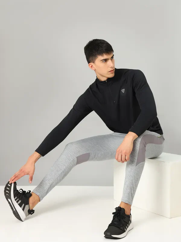 Men Solid Slim Fit Mock Neck Sports Sweatshirt with ELASTO PLUS - Image 5