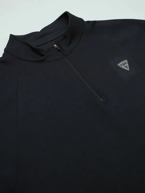 Men Solid Slim Fit Mock Neck Sports Sweatshirt with ELASTO PLUS - Image 8