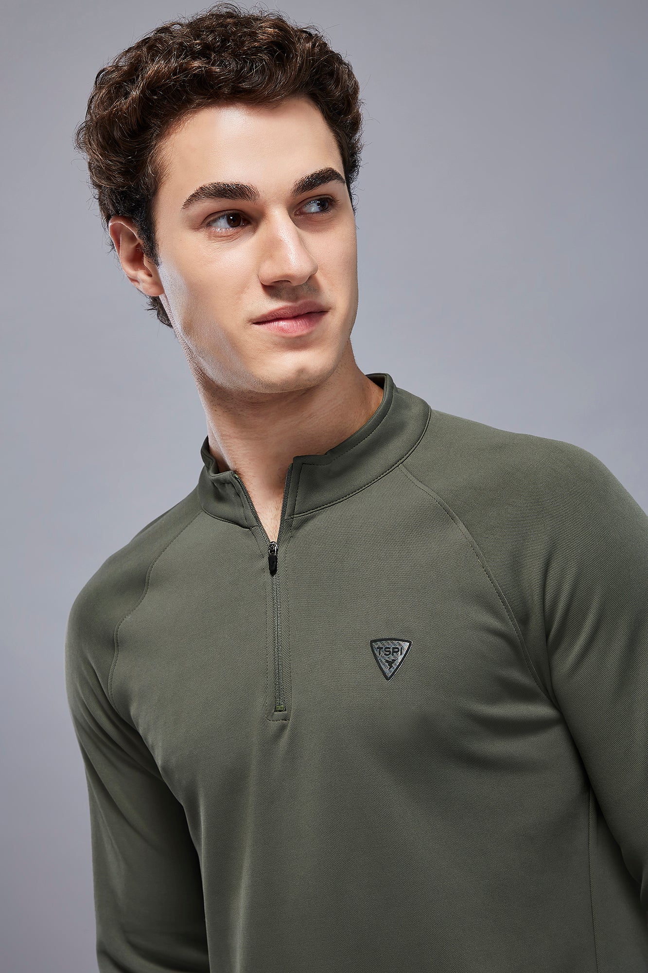 Men Solid Slim Fit Mock Neck Sports Sweatshirt with ELASTO PLUS - Image 6
