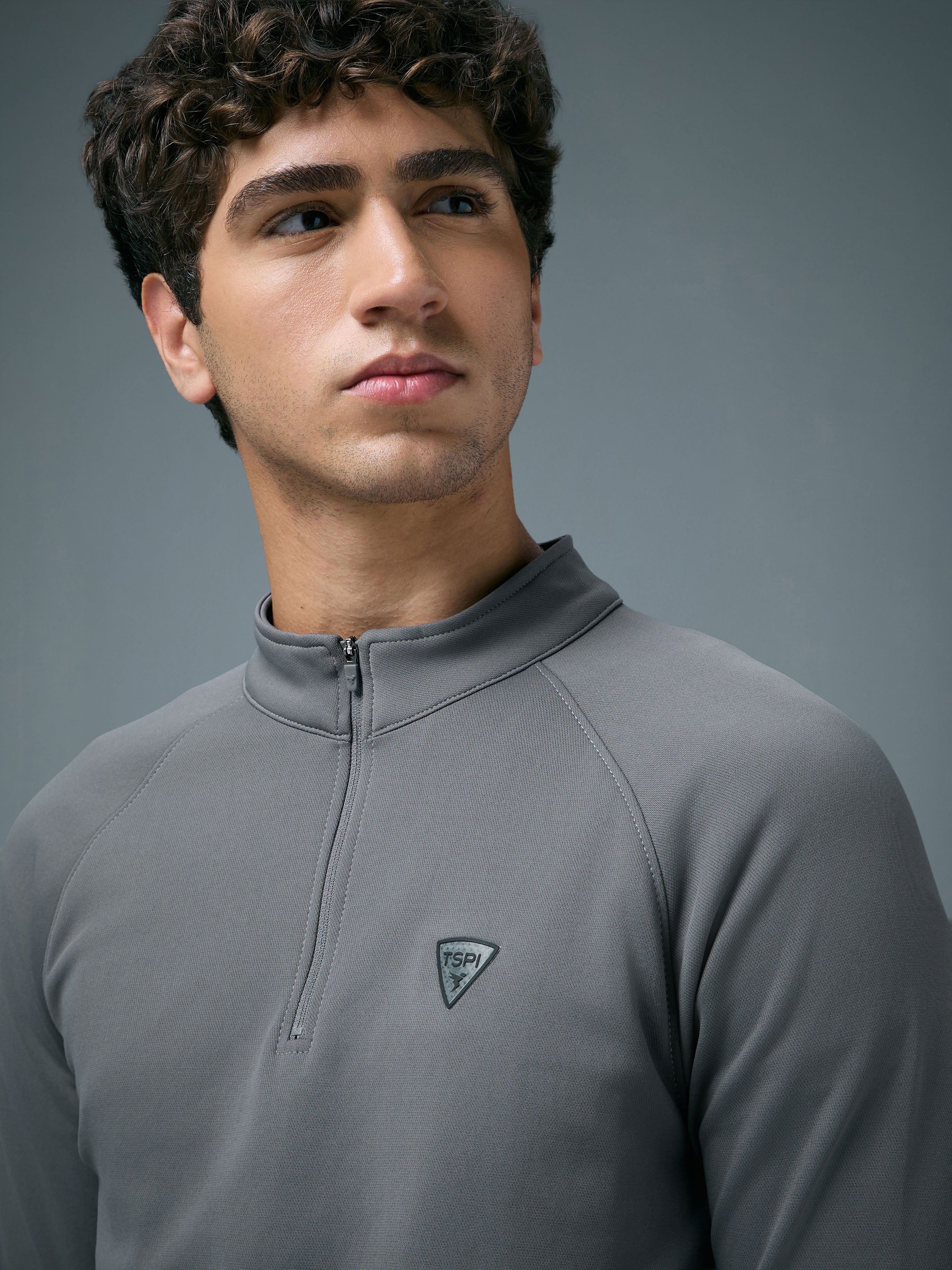 Men Solid Slim Fit Mock Neck Sports Sweatshirt with ELASTO PLUS - Image 6