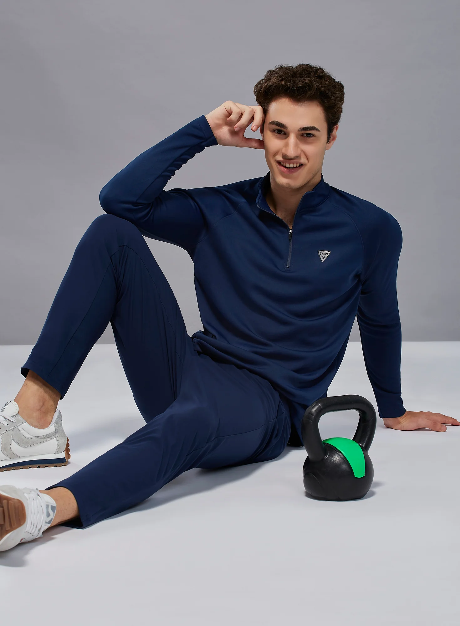 Men Solid Slim Fit Mock Neck Sports Sweatshirt with ELASTO PLUS - Image 5