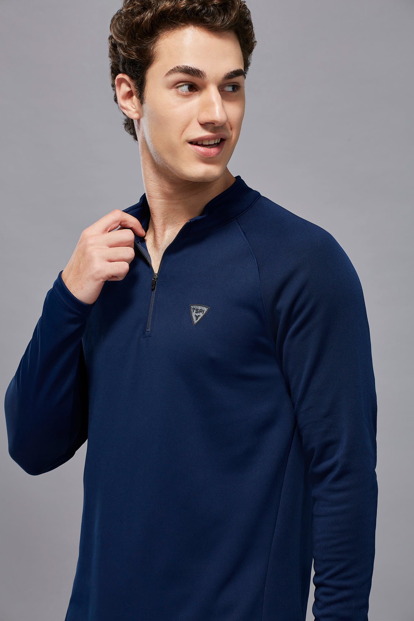 Men Solid Slim Fit Mock Neck Sports Sweatshirt with ELASTO PLUS - Image 6