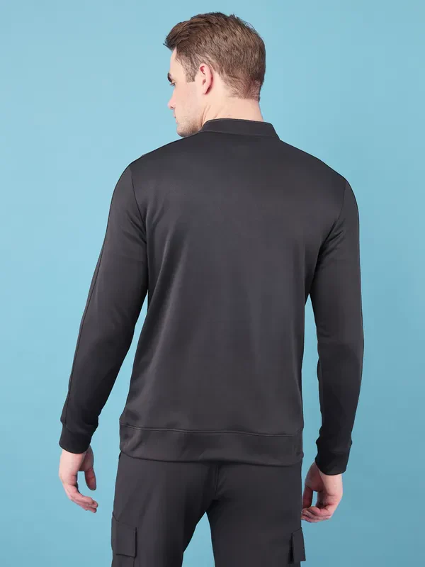 Men Solid Slim Fit Mock Neck Jacket with ELASTO PLUS - Image 2