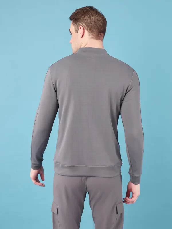 Men Solid Slim Fit Mock Neck Jacket with ELASTO PLUS - Image 4
