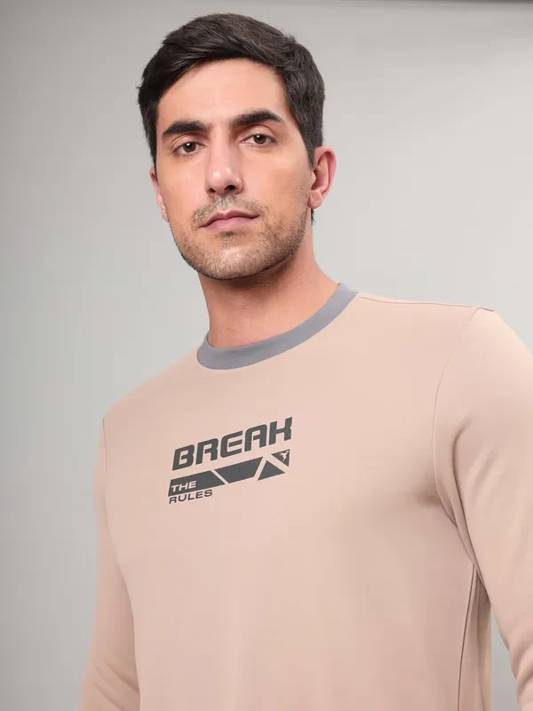 Men Printed Slim Fit Crew Neck Sweatshirt with TECHNO WARM+ - Image 6