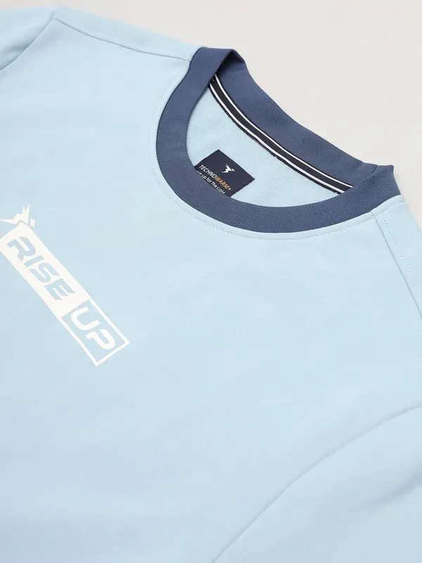 Men Printed Slim Fit Crew Neck Sweatshirt with TECHNO WARM+ - Image 7
