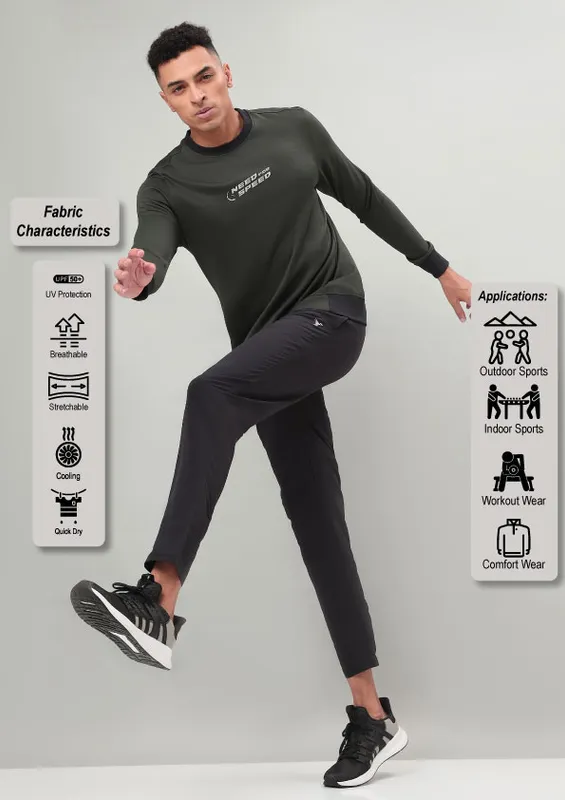 Men Printed Slim Fit Crew Neck Sweatshirt with TECHNO WARM+ - Image 4
