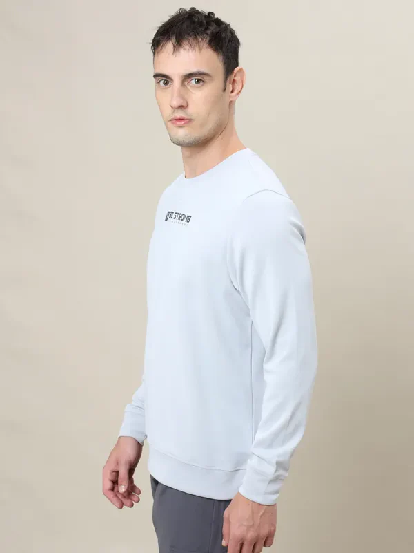 Men Printed Slim Fit Crew Neck Sweatshirt with ELASTO PLUS - Image 4