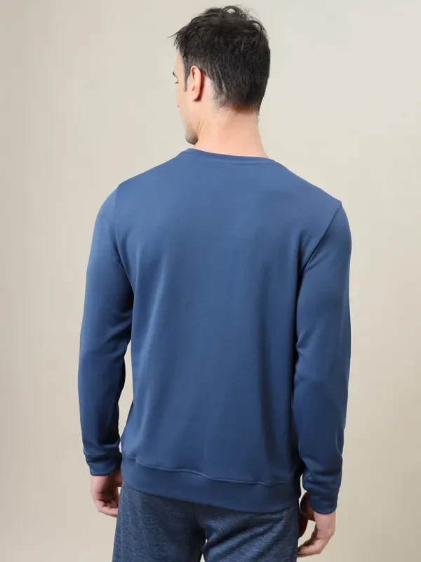 Men Printed Slim Fit Crew Neck Sweatshirt with ELASTO PLUS - Image 2