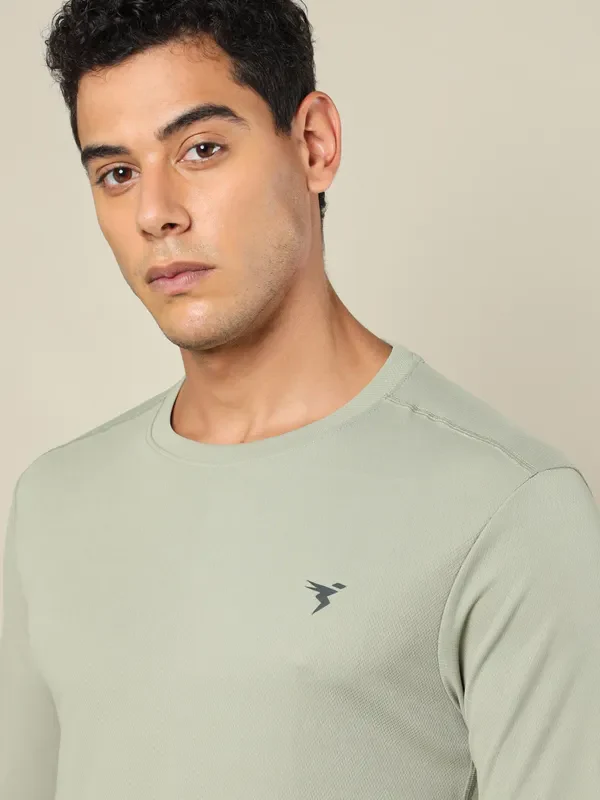 Men Solid Slim Fit Crew Neck T-shirt with TECHNO COOL+ - Image 6